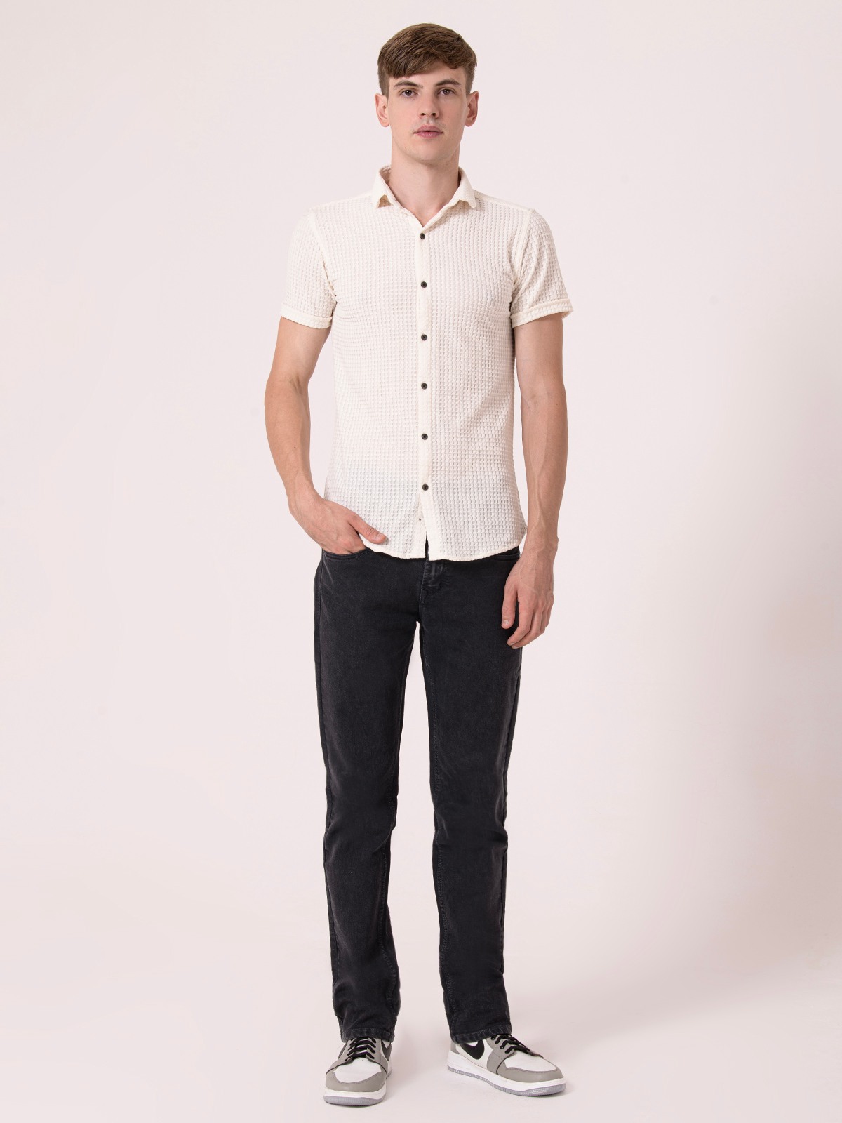 Albion Mens Beige Casual Shirt