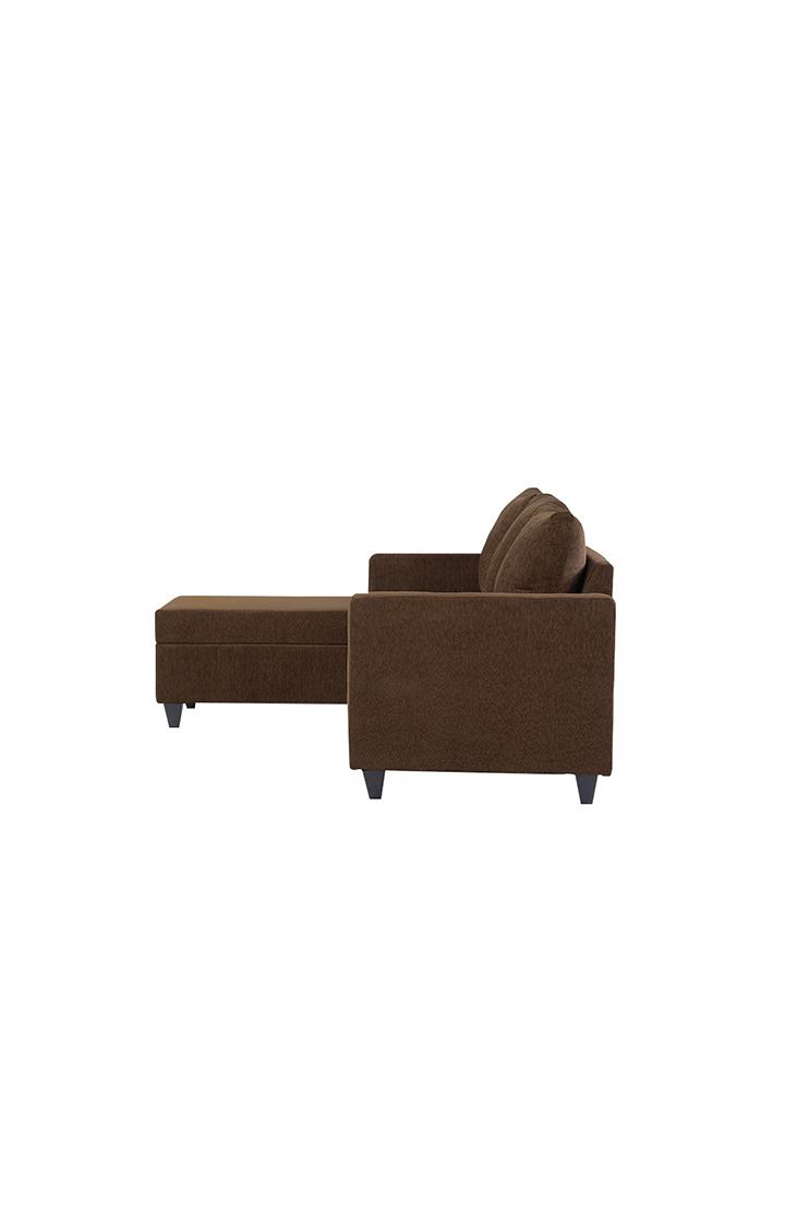 neudot Saya RHS Sectional Sofa for Living Room |4 Person Sofa| Premium Fabric with Cushioned Armrest | 12 Months Warranty| Solid Wood Frame| 4 Seater in Saya Brown Color DIY(Do-It-Yourself)