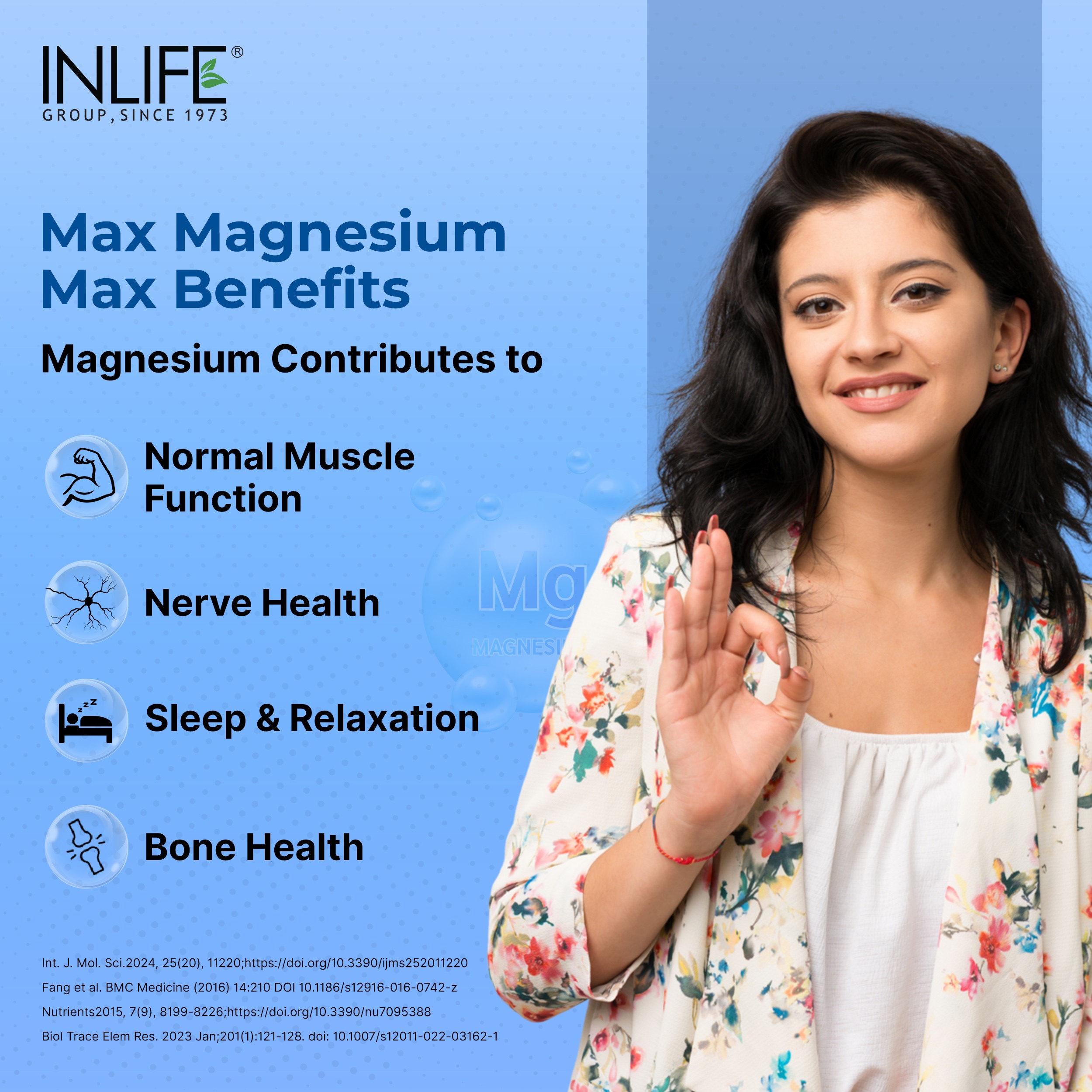 Inlife | Magnesium 5X Complex, 440 mg (Elemental Mg) Tablets | 60 Tablets