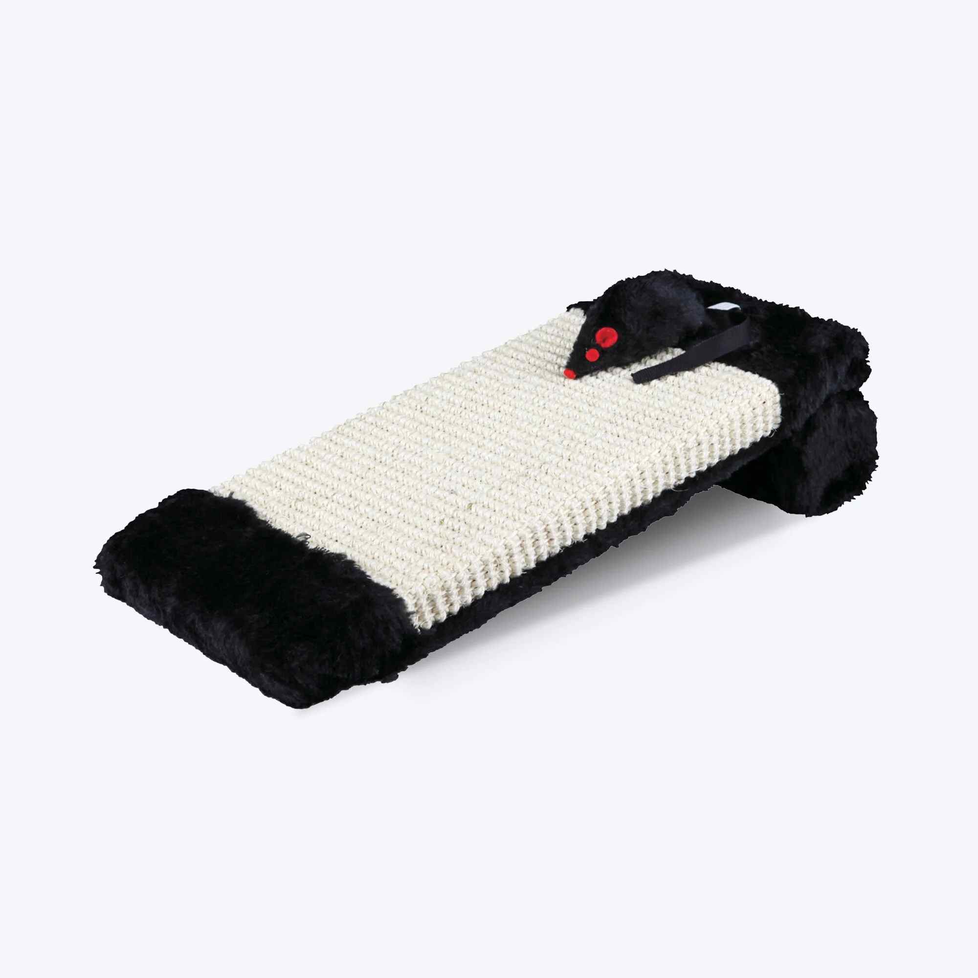 Trixie Scratching Board On A Roll Sisal Rug/Plush for Cats (15×35 cm, Natural/Black)