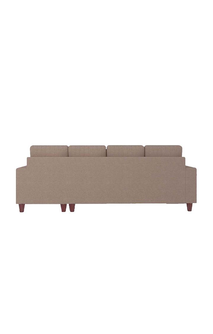 NEUDOT Roman LHS Sectional Sofa for Living Room |6 Person Sofa|Premium Fabric with Cushioned Armrest | Solid Wood Frame|6 Seater in Desert Brown Color