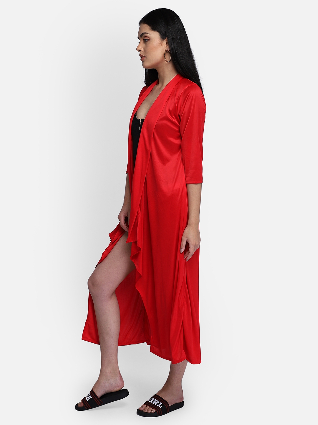 Smarty Pants | Smarty Pants women's solid red color cape cover up 1