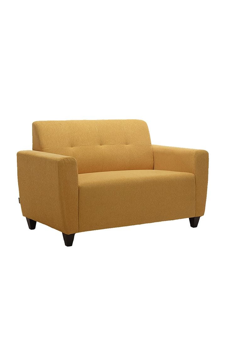 neudot Elegance Sofa for Living Room |2 Person Sofa|Premium Fabric with Cushioned Armrest | Solid Wood Frame|2 Seater in Husky Yellow Color