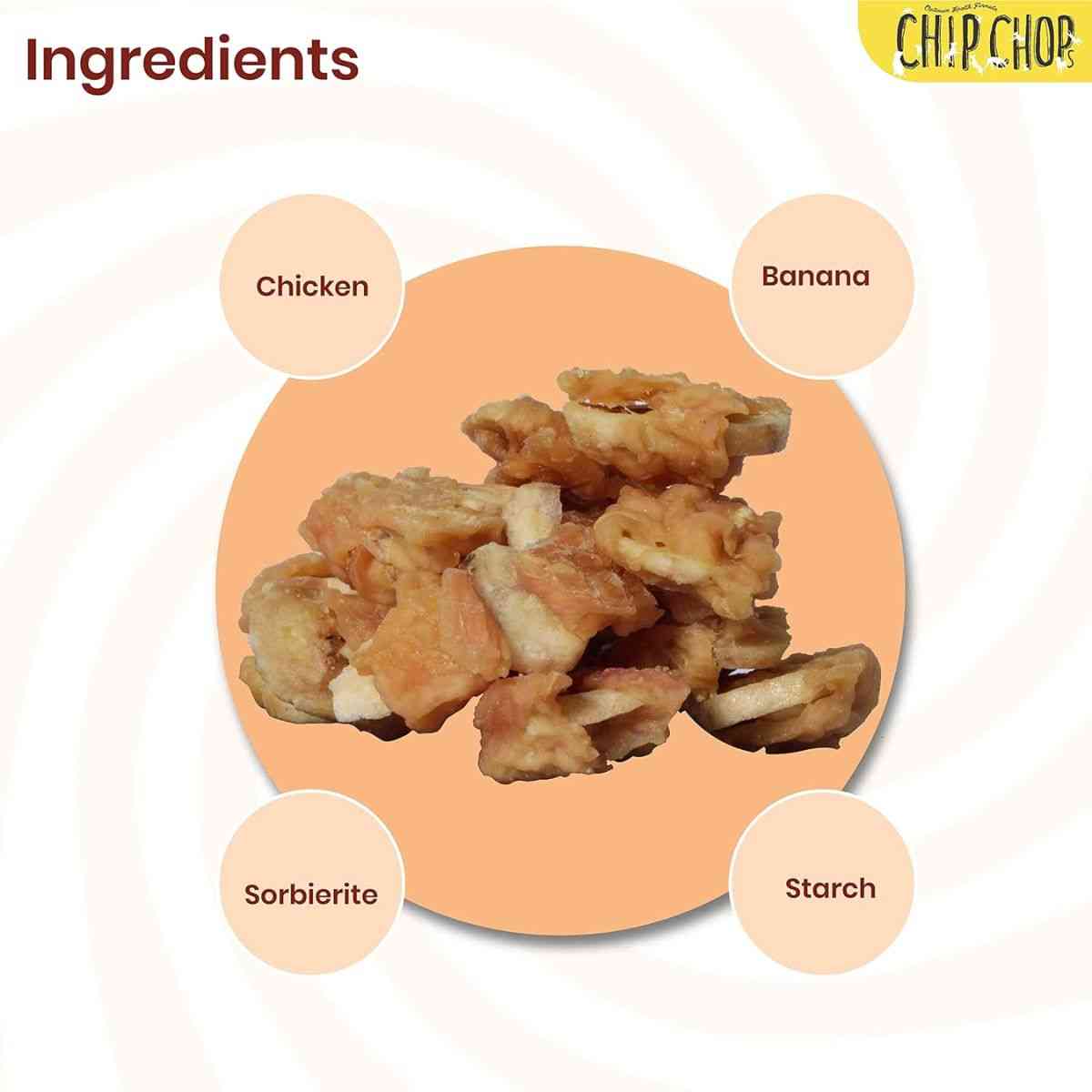 Chip Chops Banana Chicken Dog Treat - 70gm