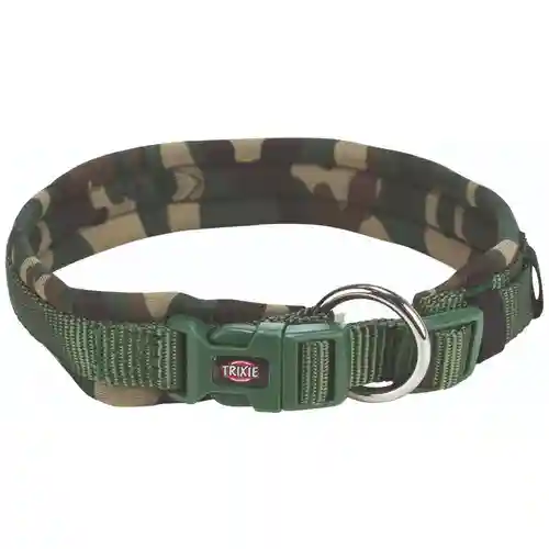 Trixie Premium Extra Wide Neoprene Padded Collar for Dogs, Camouflage/Forest Green