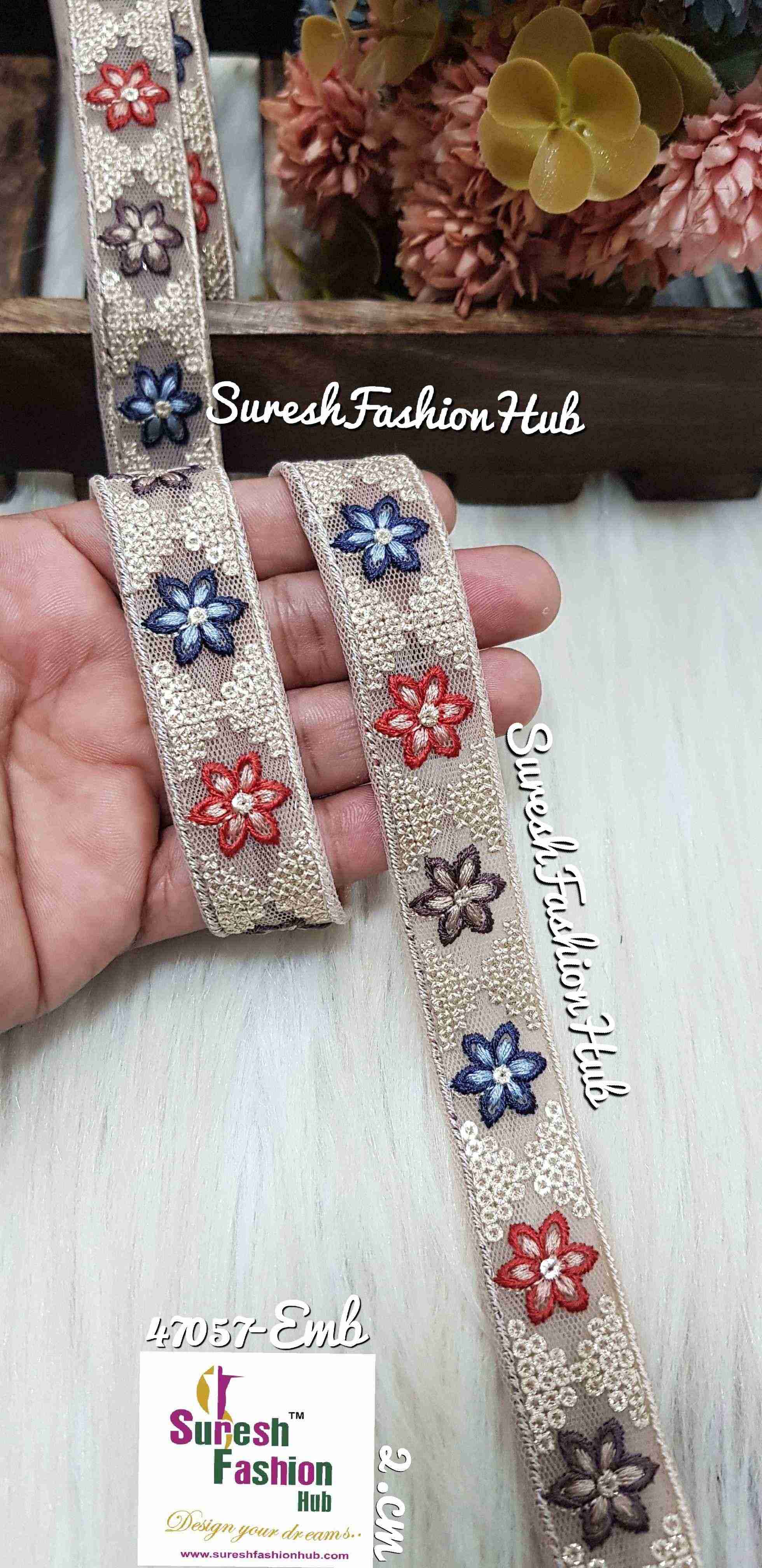Glitter Floral Beige Lace