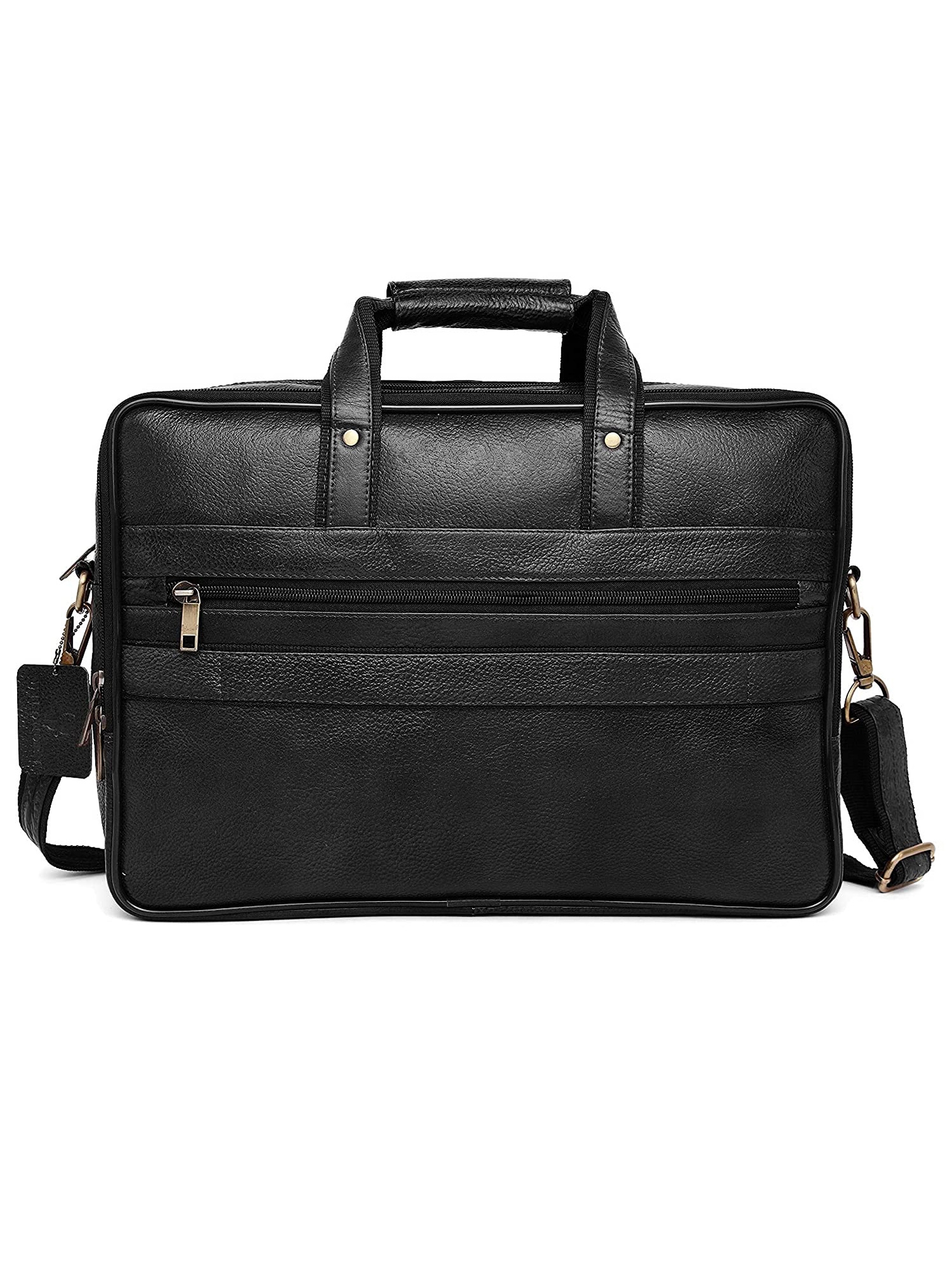 WildHorn | WildHorn 100% Genuine Classic Leather Black Laptop Bag for Men 2