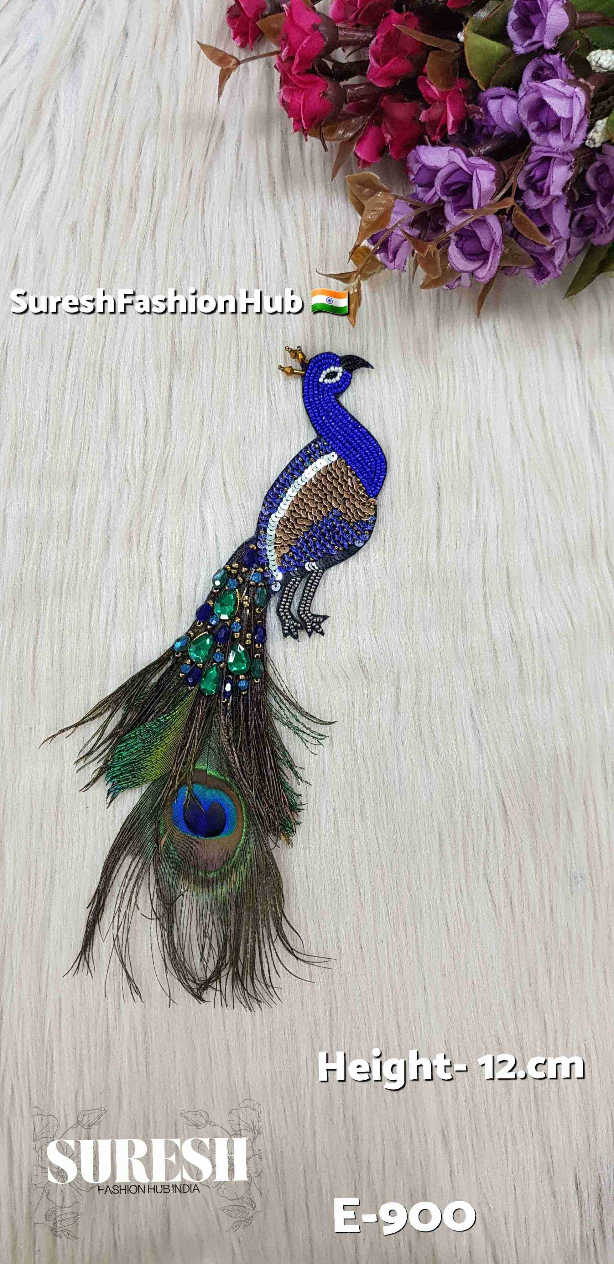 Royal Blue Peacock Patch – Right Facing | E-900