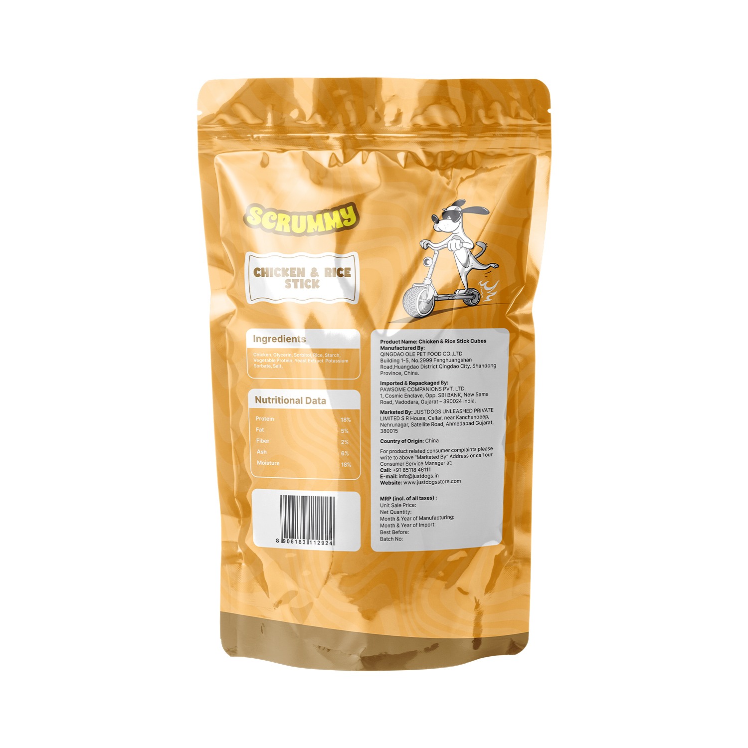 Scrummy Chicken & Rice Sticks Dog Treats 70g
