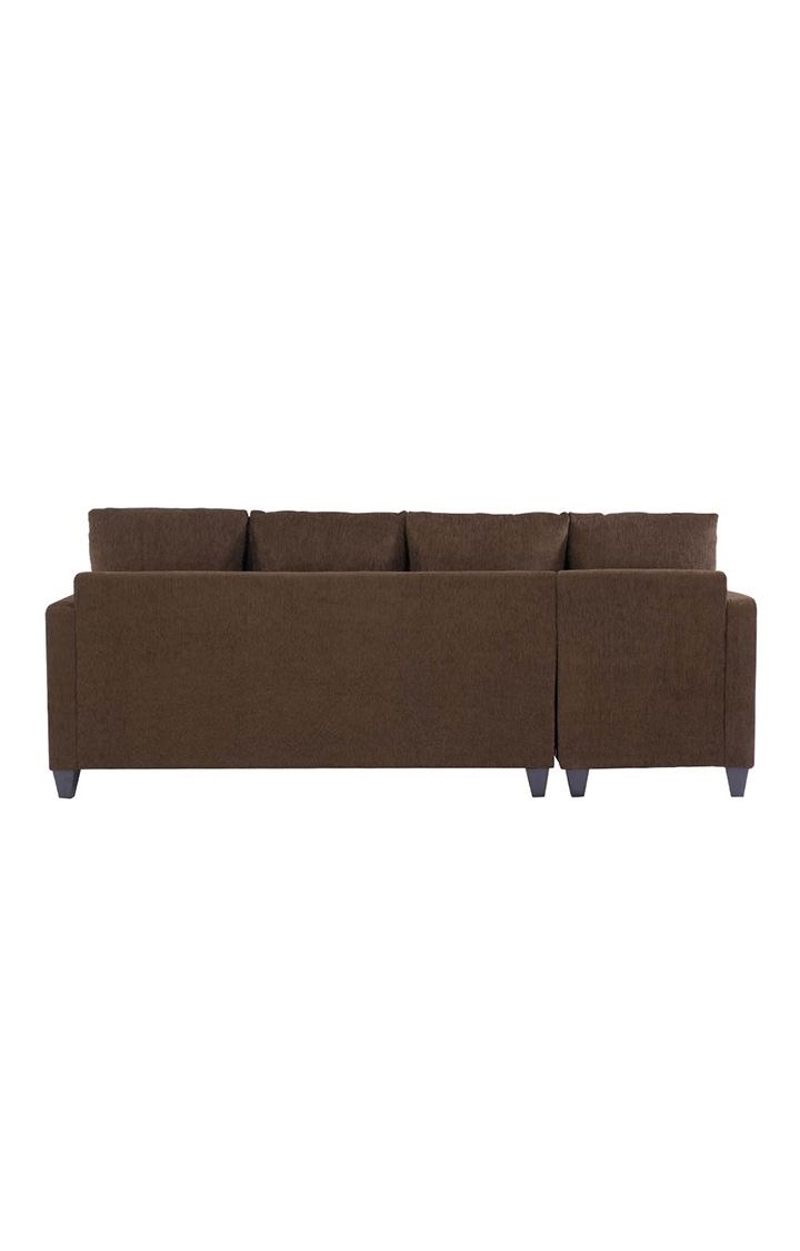 neudot Saya RHS Sectional Sofa for Living Room |6 Person Sofa| Premium Fabric with Cushioned Armrest | 12 Months Warranty| Solid Wood Frame| 6 Seater in Saya Brown Color DIY(Do-It-Yourself)