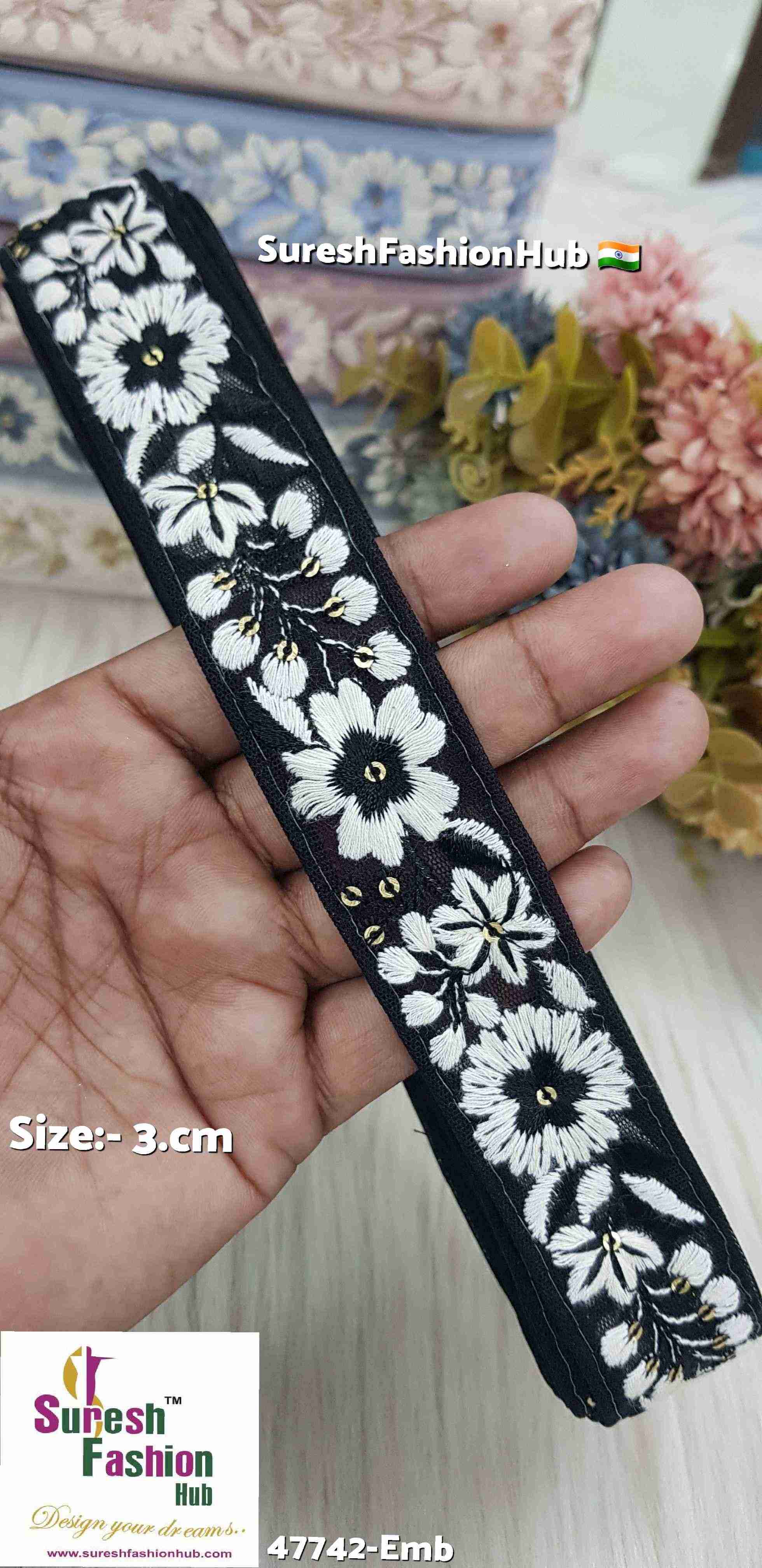 Black Floral Embroidery Lace