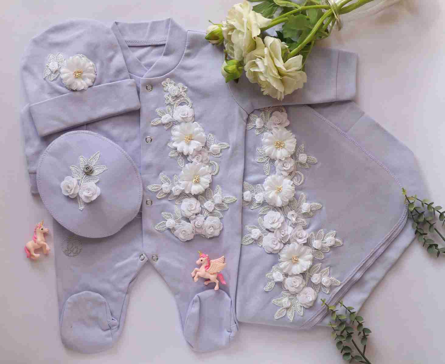 Lavender Blossom Romper Set