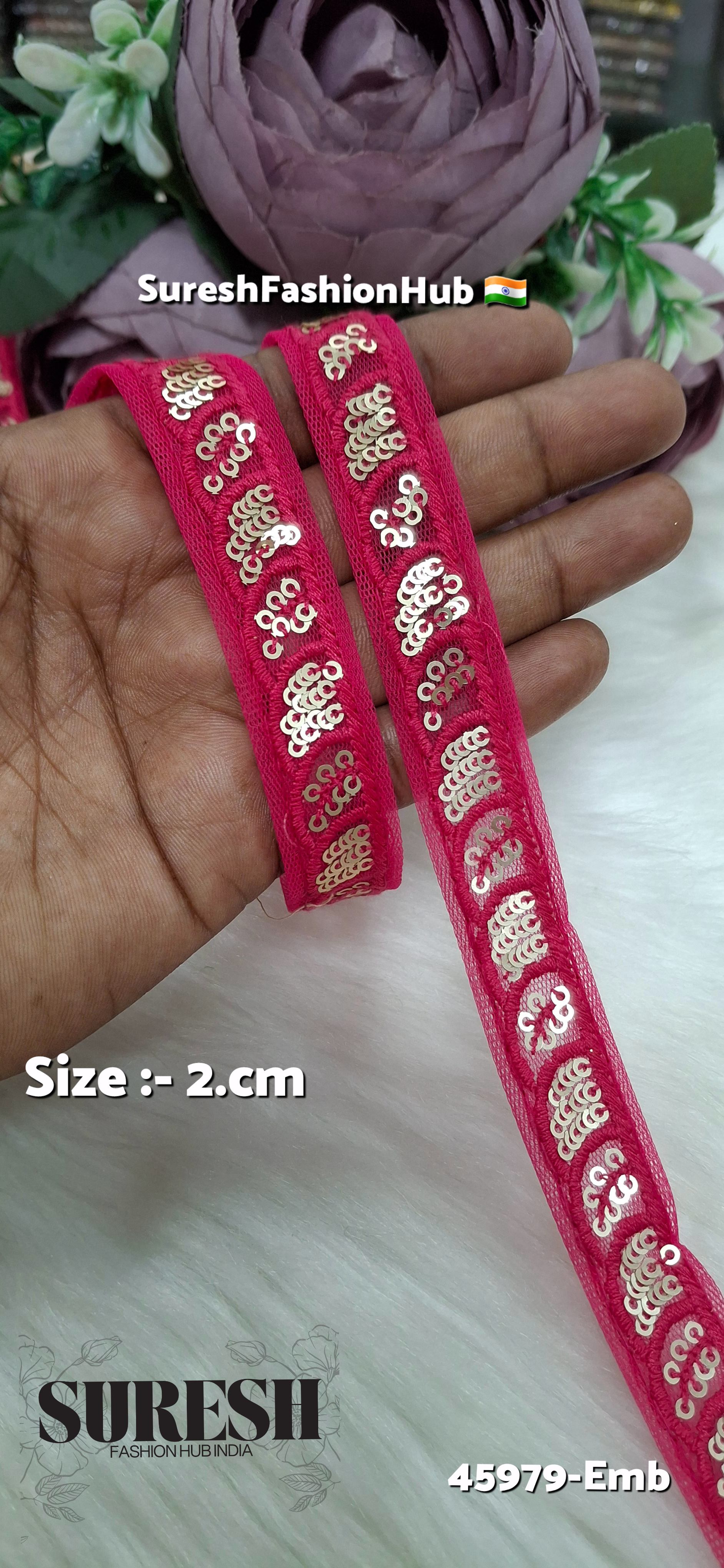 Rani Tone-on-Tone Net Embroidery Lace