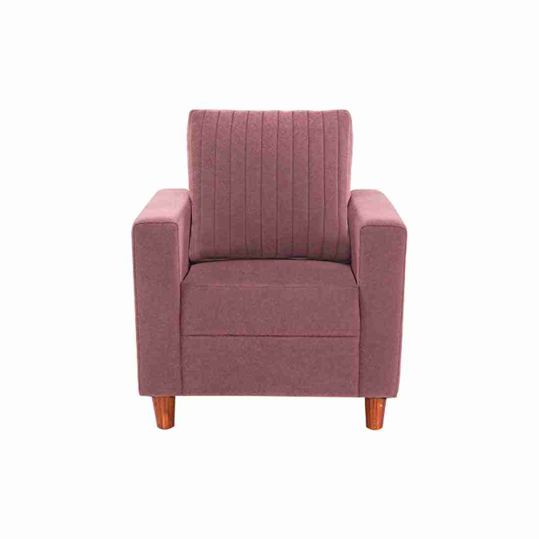 neudot Roman Sofa for Living Room |1 Person Sofa|Premium Fabric with Cushioned Armrest | Solid Wood Frame|1 Seater in Ceramic Pink Color