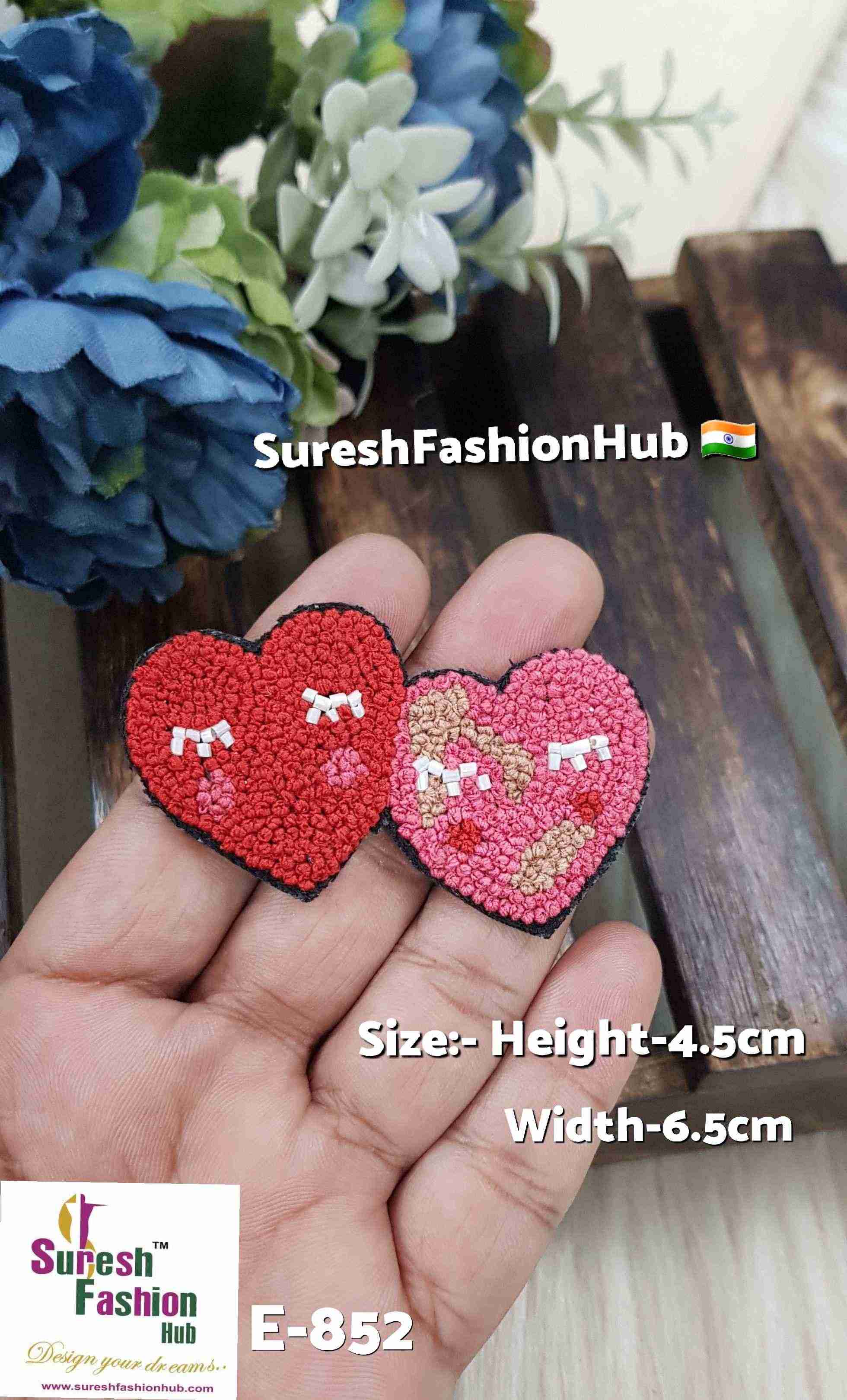 Handmade Thread Knot Double Heart Patch*