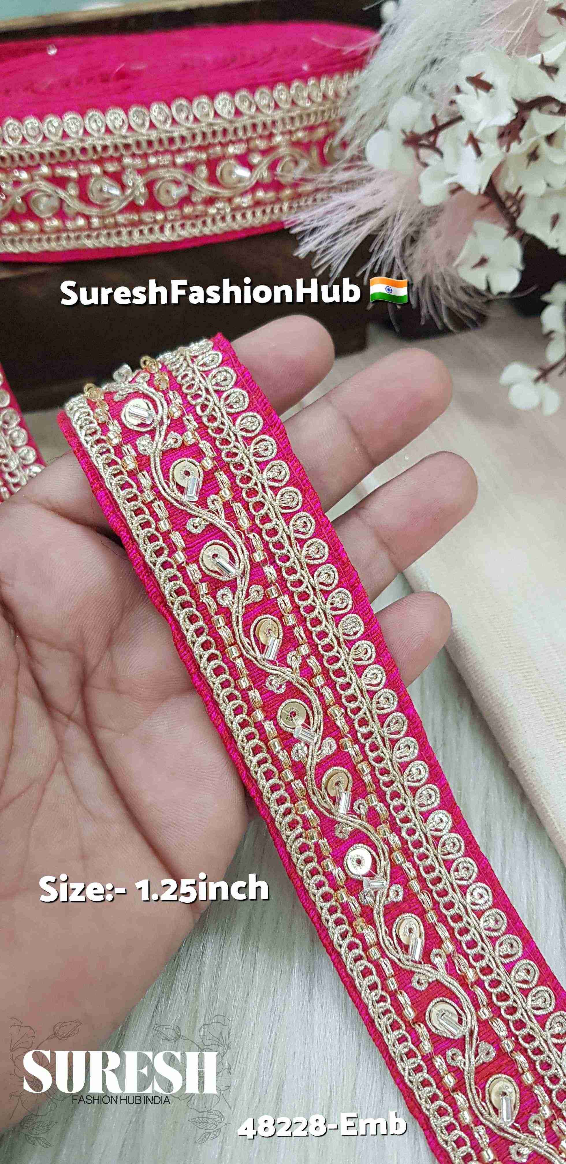 Floral Embroidered Border 