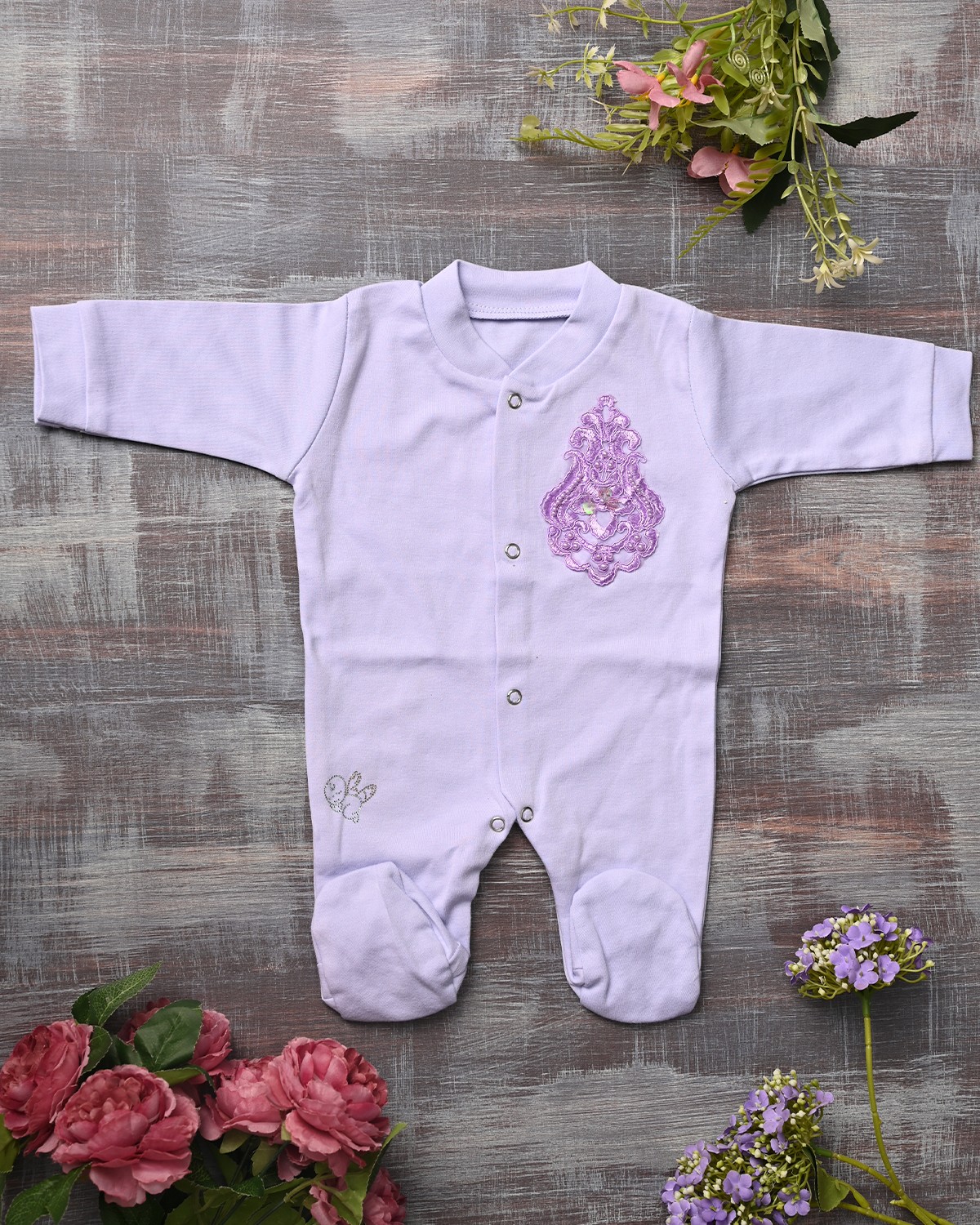 Lavender LoveBug Romper Set