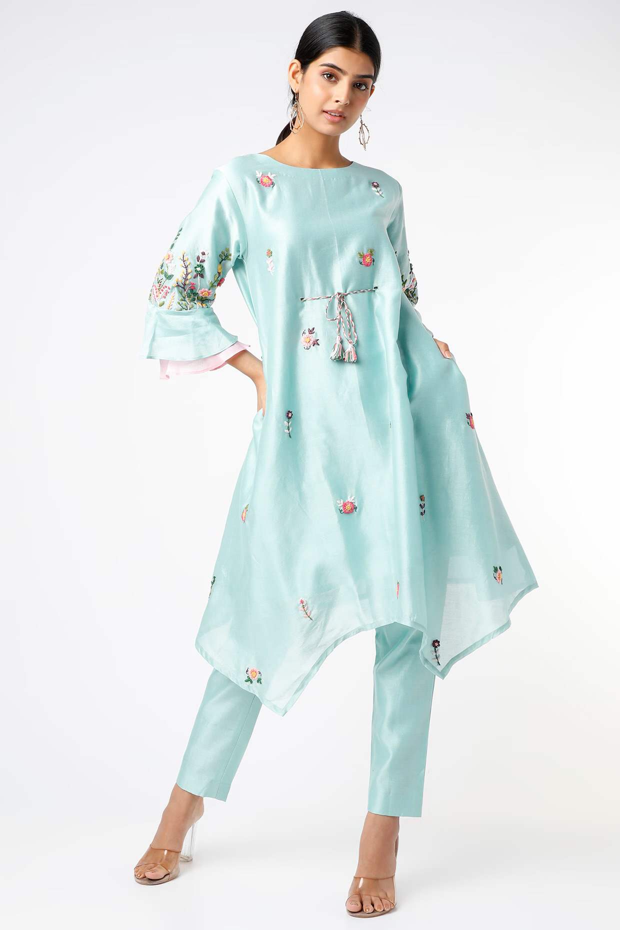 Sky Blue Embroidered Kurta Set
