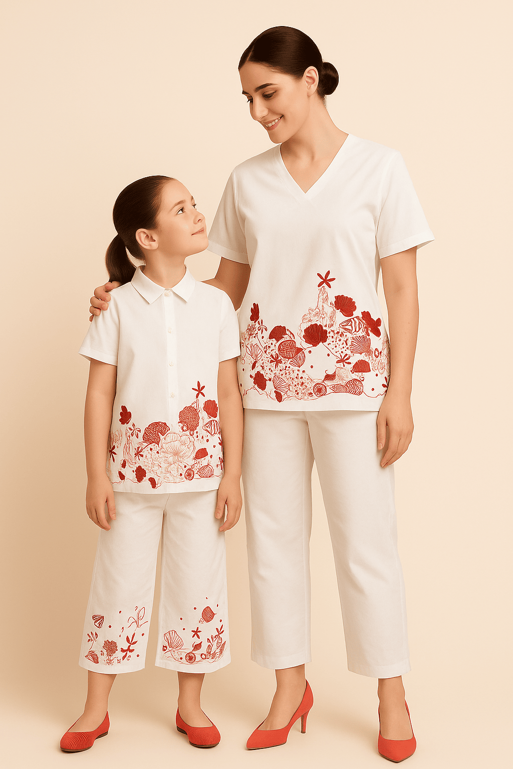 White  embrodiered co-ord set
