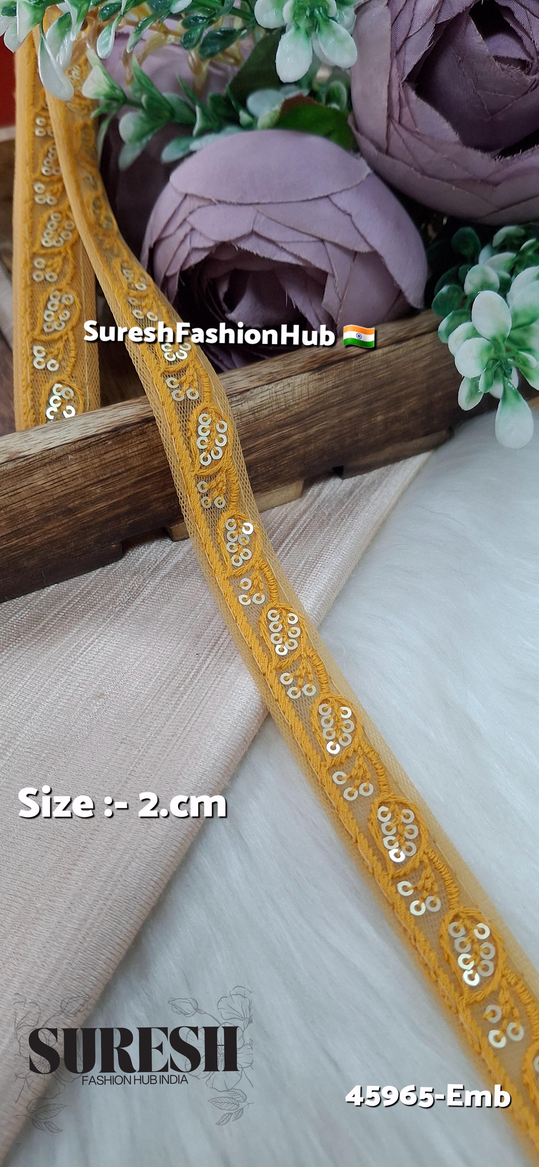 Mustard Tone-on-Tone Embroidery Lace