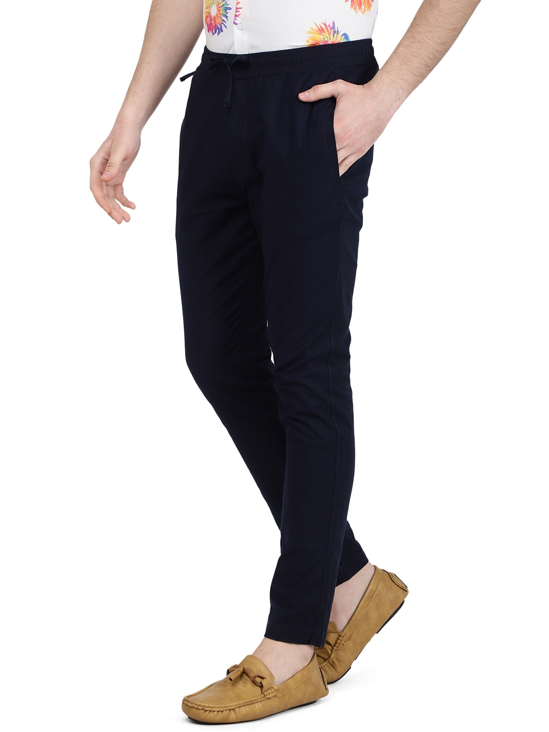 JadeBlue | Navy Blue Solid Regular Fit Track Pant | Jadeblue 1