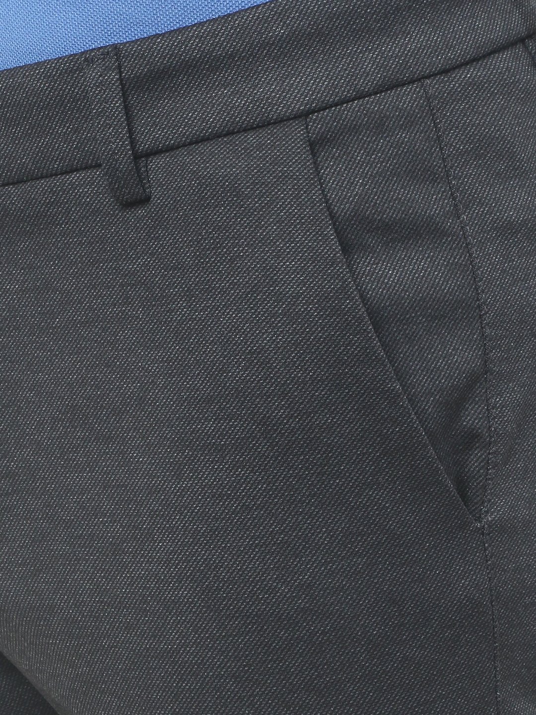 Black Solid Venice Fit Casual Trouser | JadeBlue