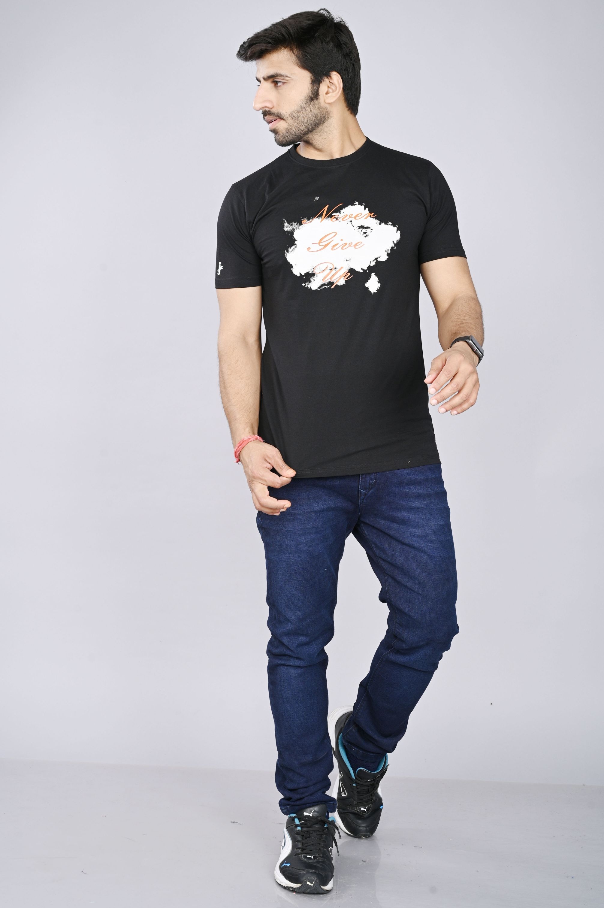 JAGURO | Men's Casual Printed Cotton Round Neck Stylish T-Shirt 1