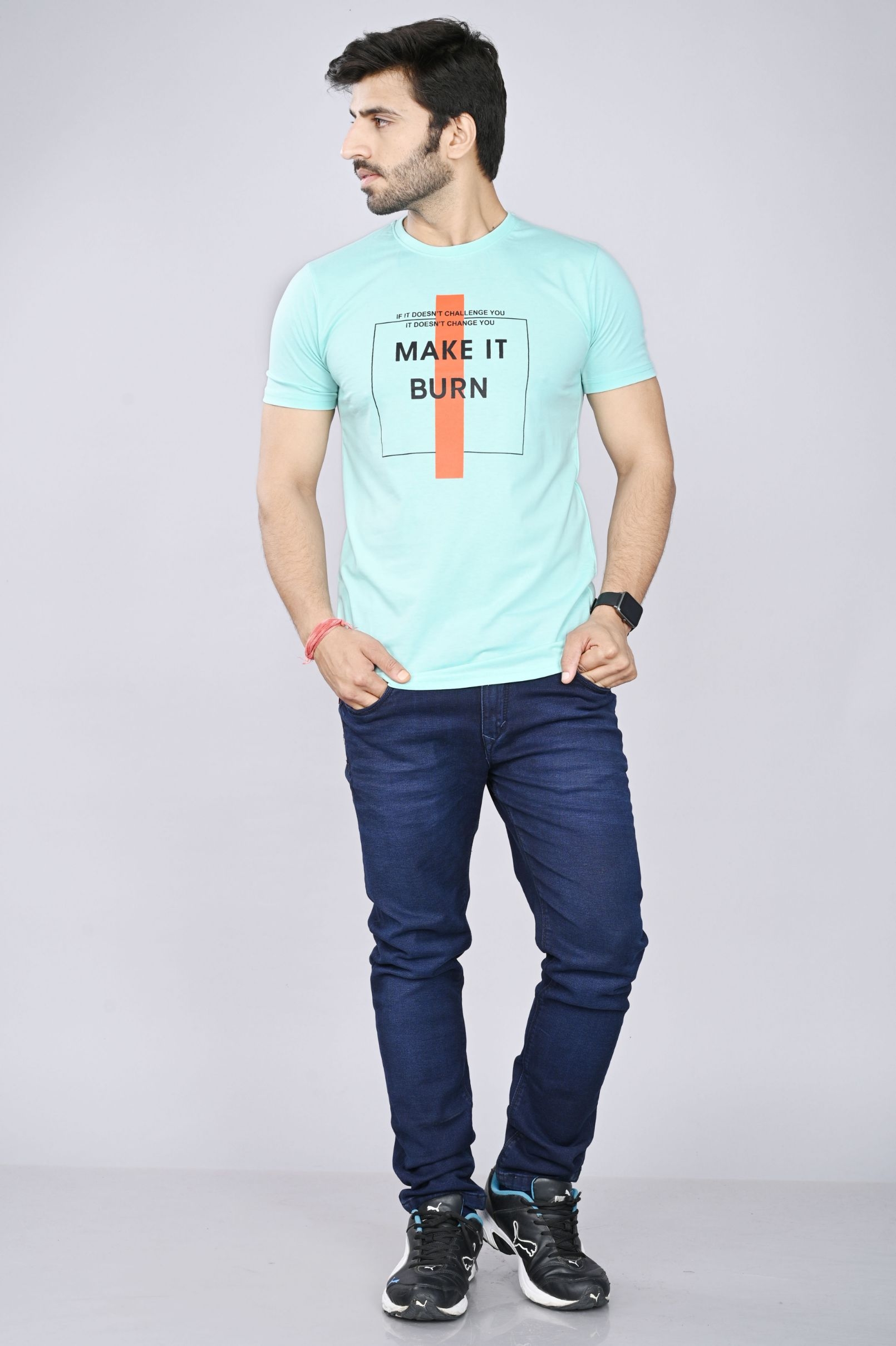 Men's Casual Printed Cotton Round Neck Stylish T-Shirt