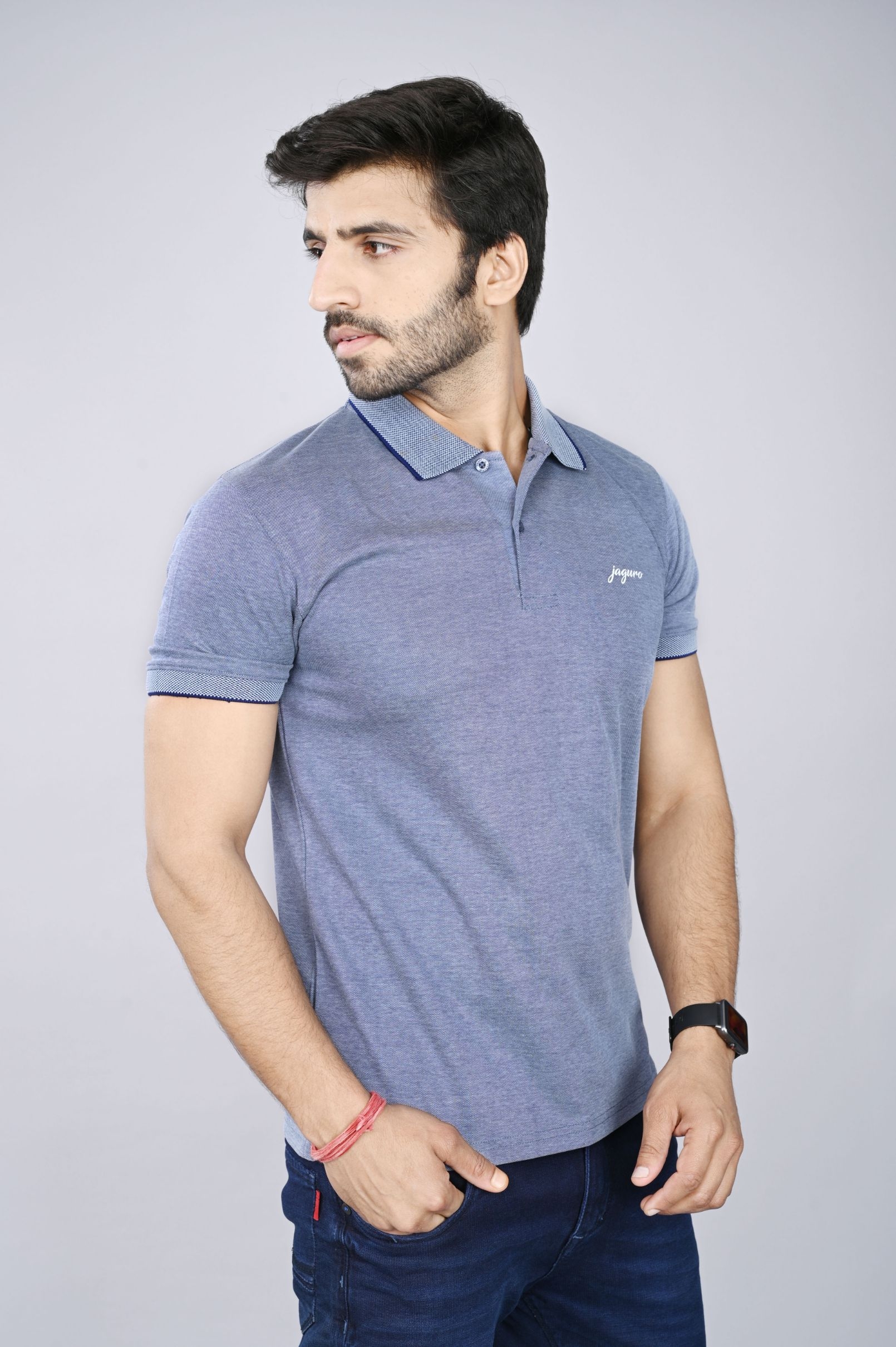 Casual Melange Cotton Stylish Polo T-Shirt For Men's