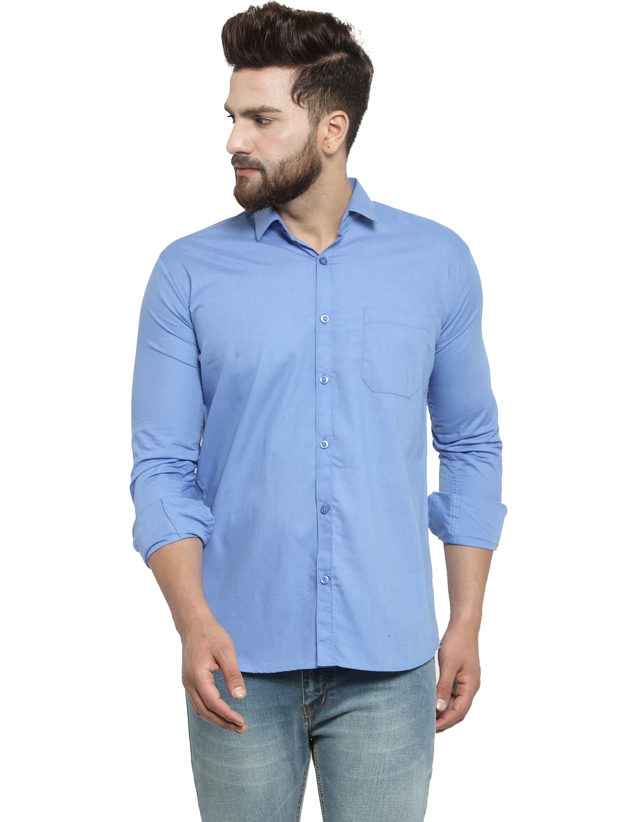 Jainish Men's Cotton Solid Casual Shirt's image.
