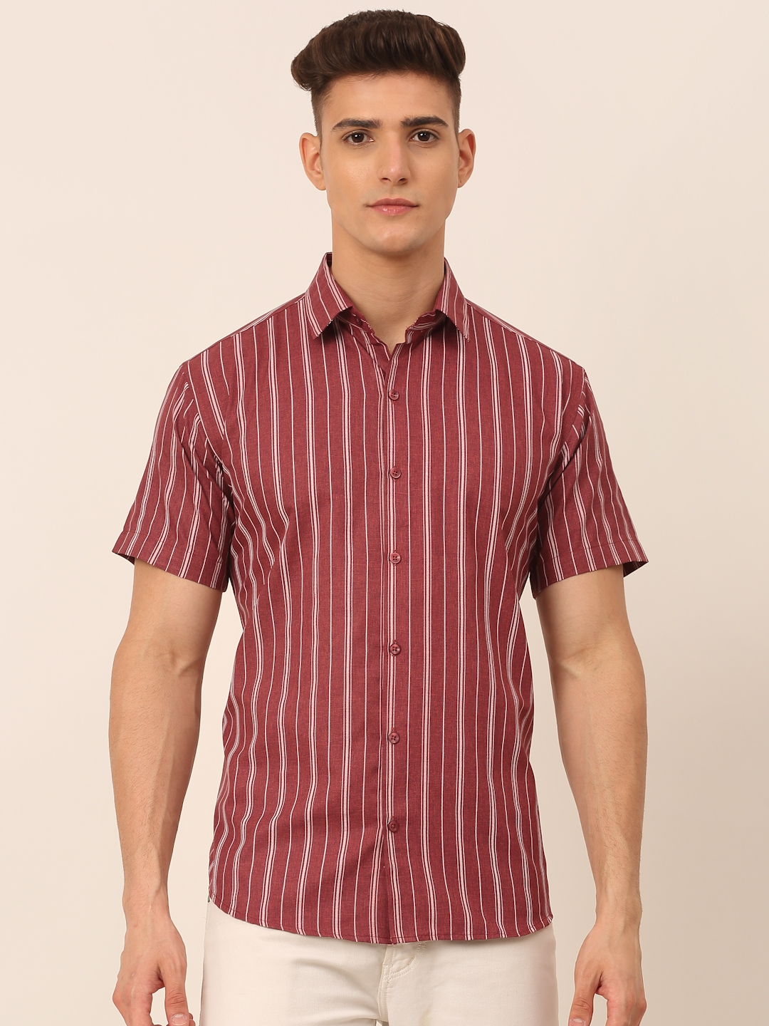 Jainish | Men's Cotton Striped Casual Shirts 0