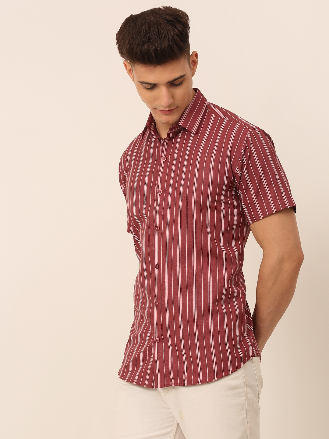 Jainish | Men's Cotton Striped Casual Shirts 1