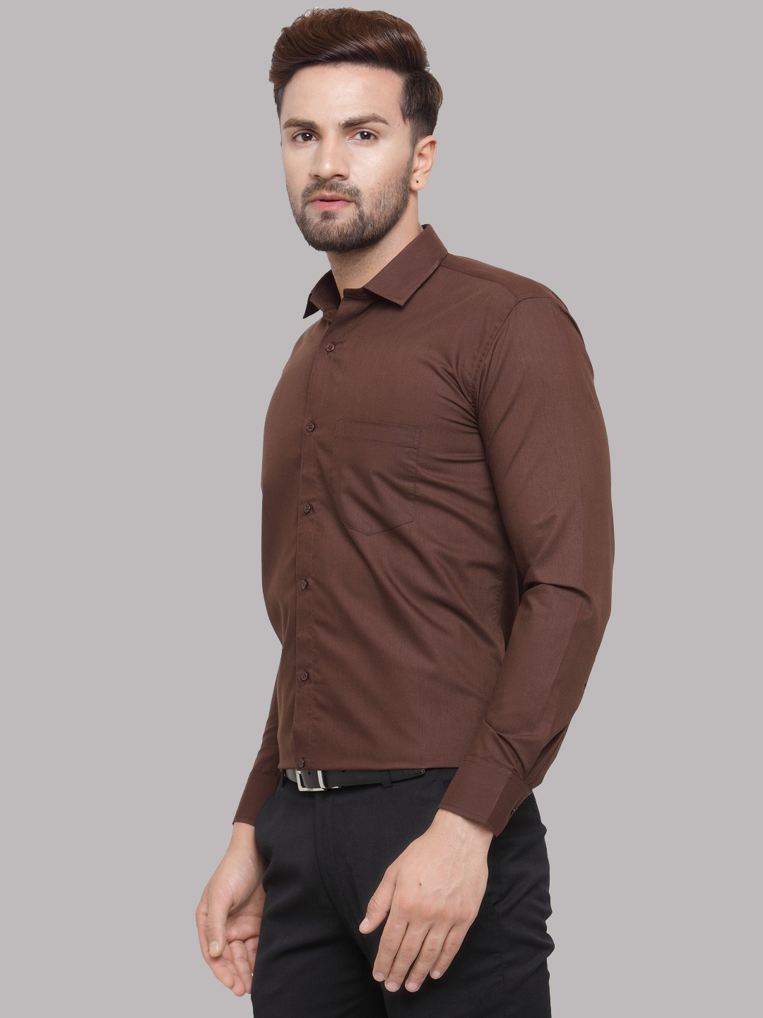 Jainish | Jainish Men's Cotton Solid Formal Shirt's 1