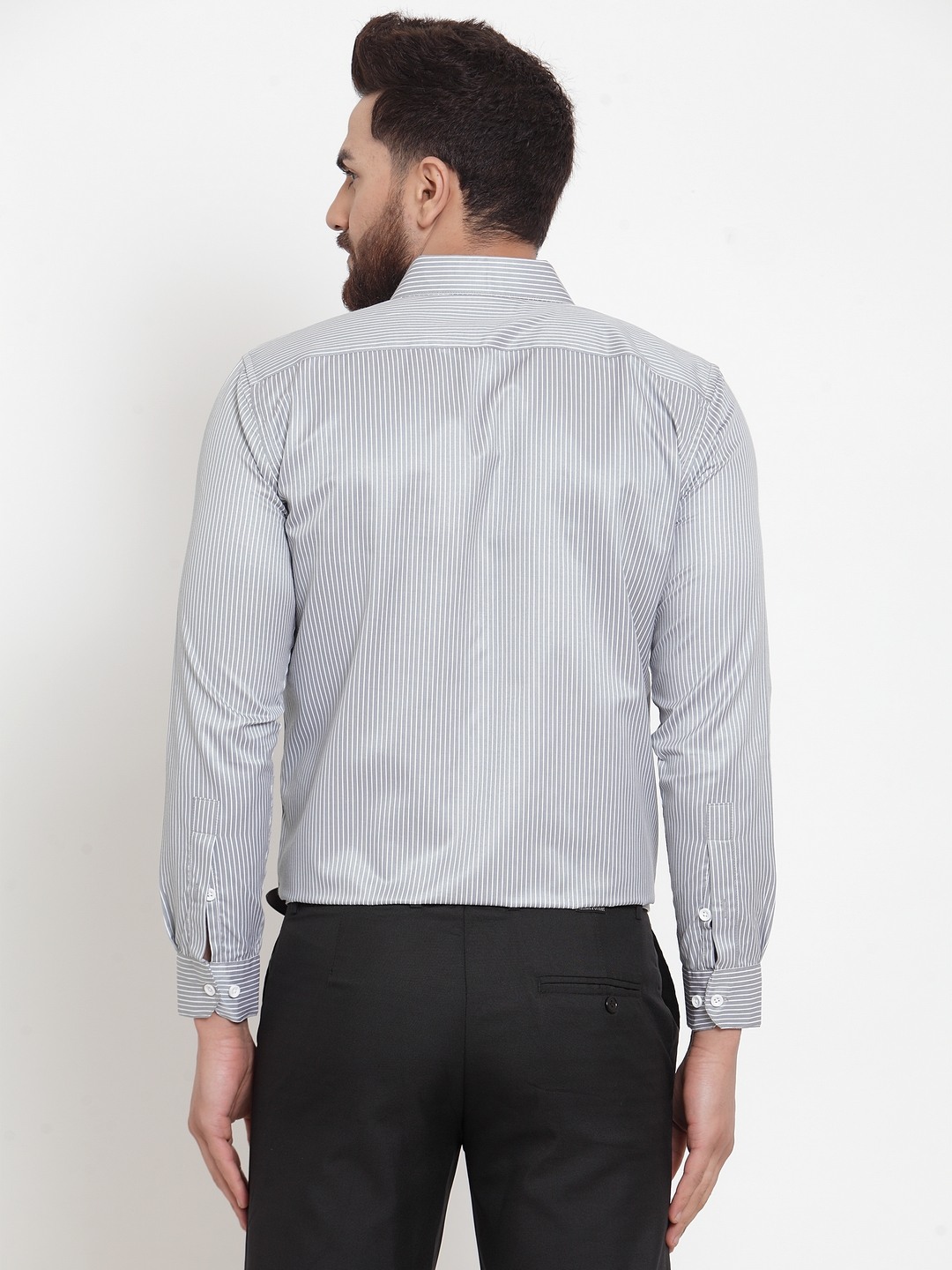 Jainish Men's Cotton Stiped Formal Shirts