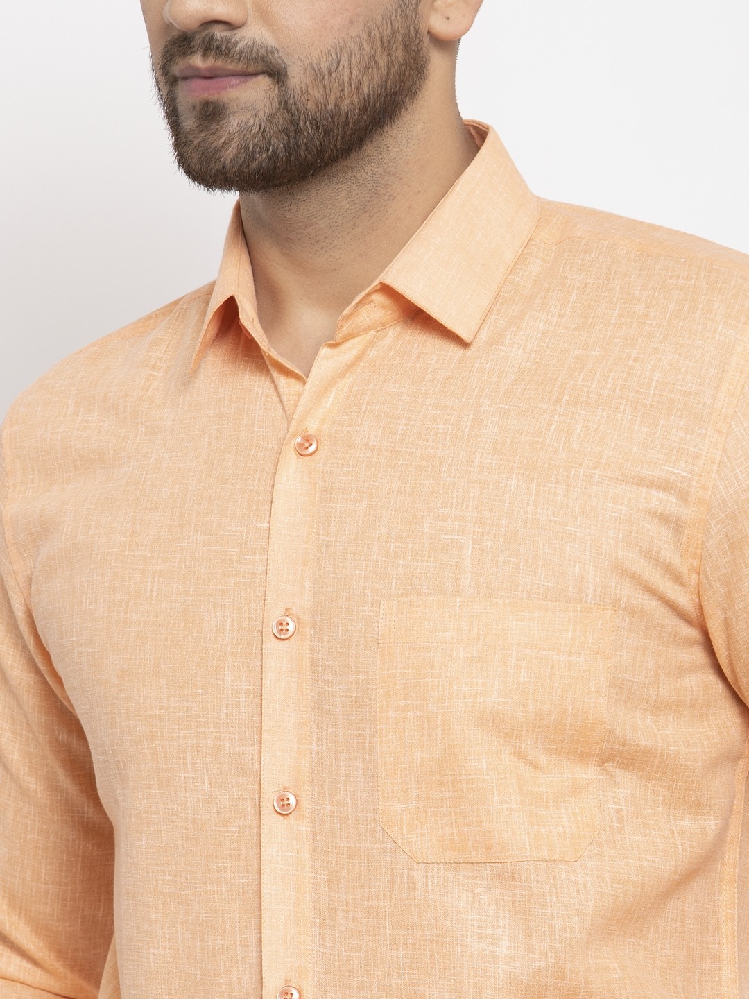 Jainish Men's Dobby Solid Formal Shirts