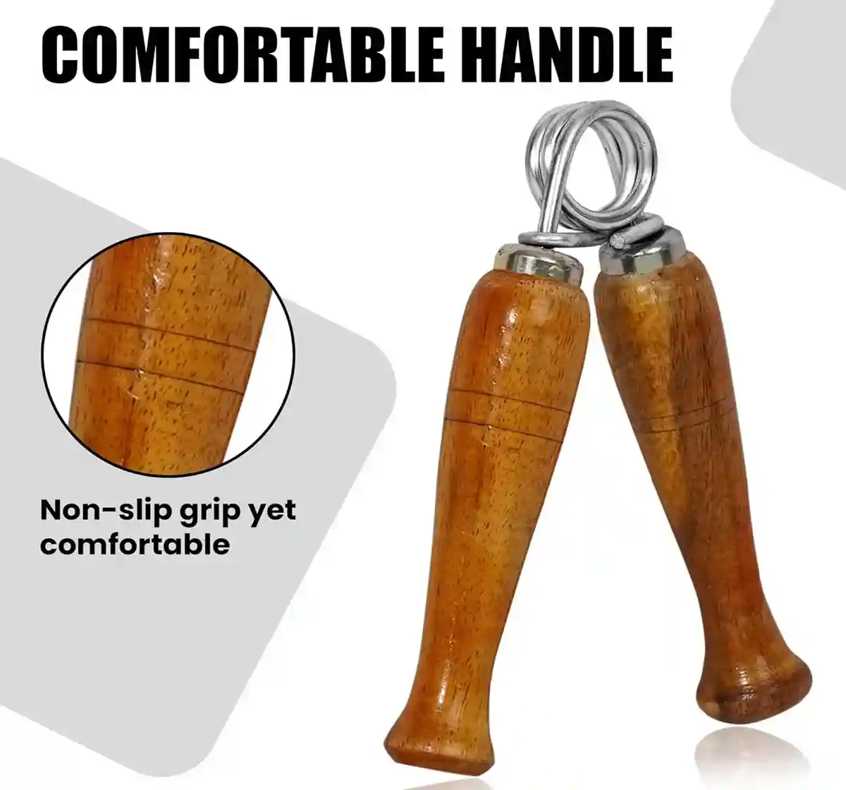 Jaspo Premium Wooden Hand Grip For Strength And Comfort, 10Y+