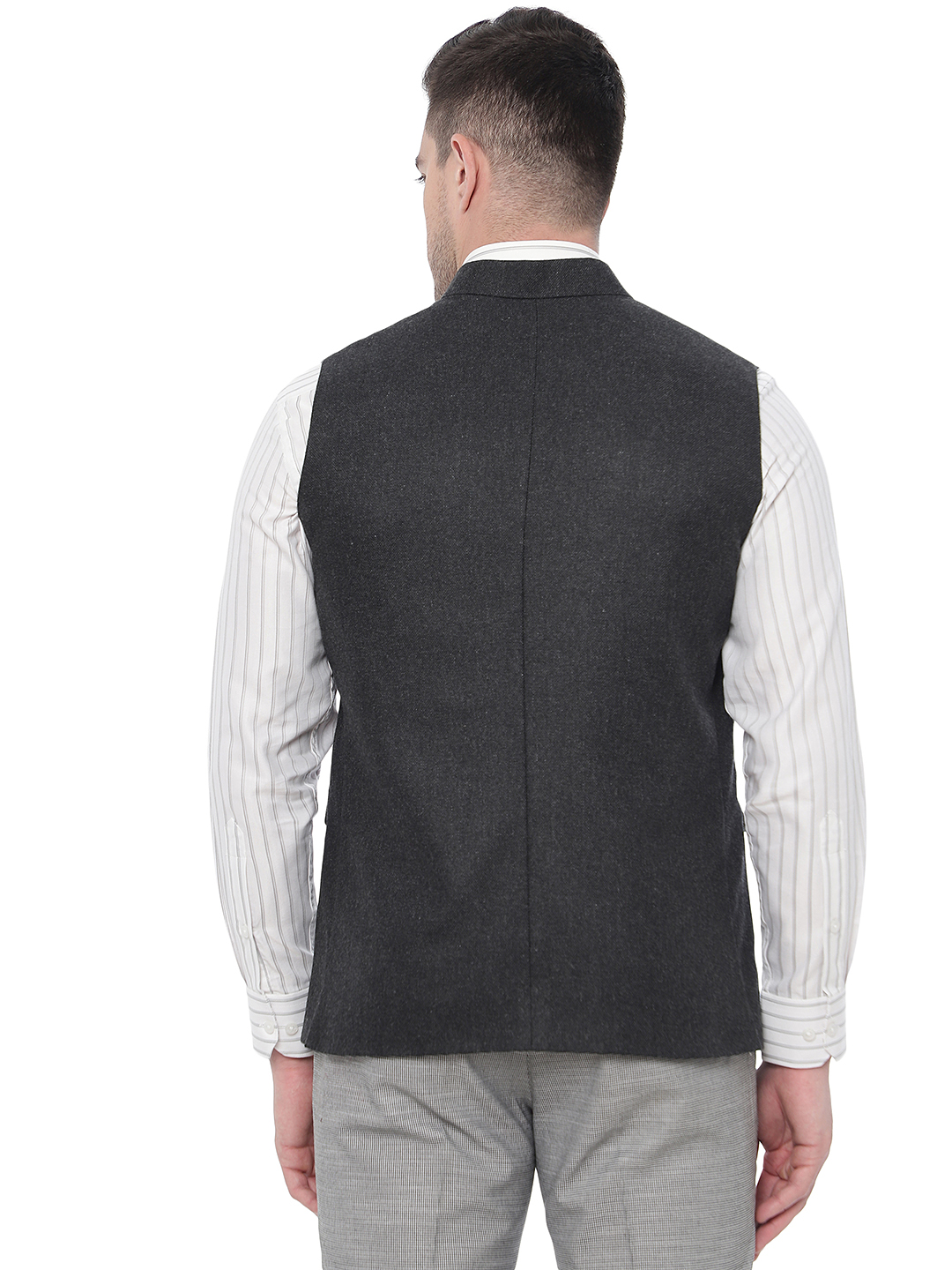 Grenish Black Bandhgala Jacket | JB Studio