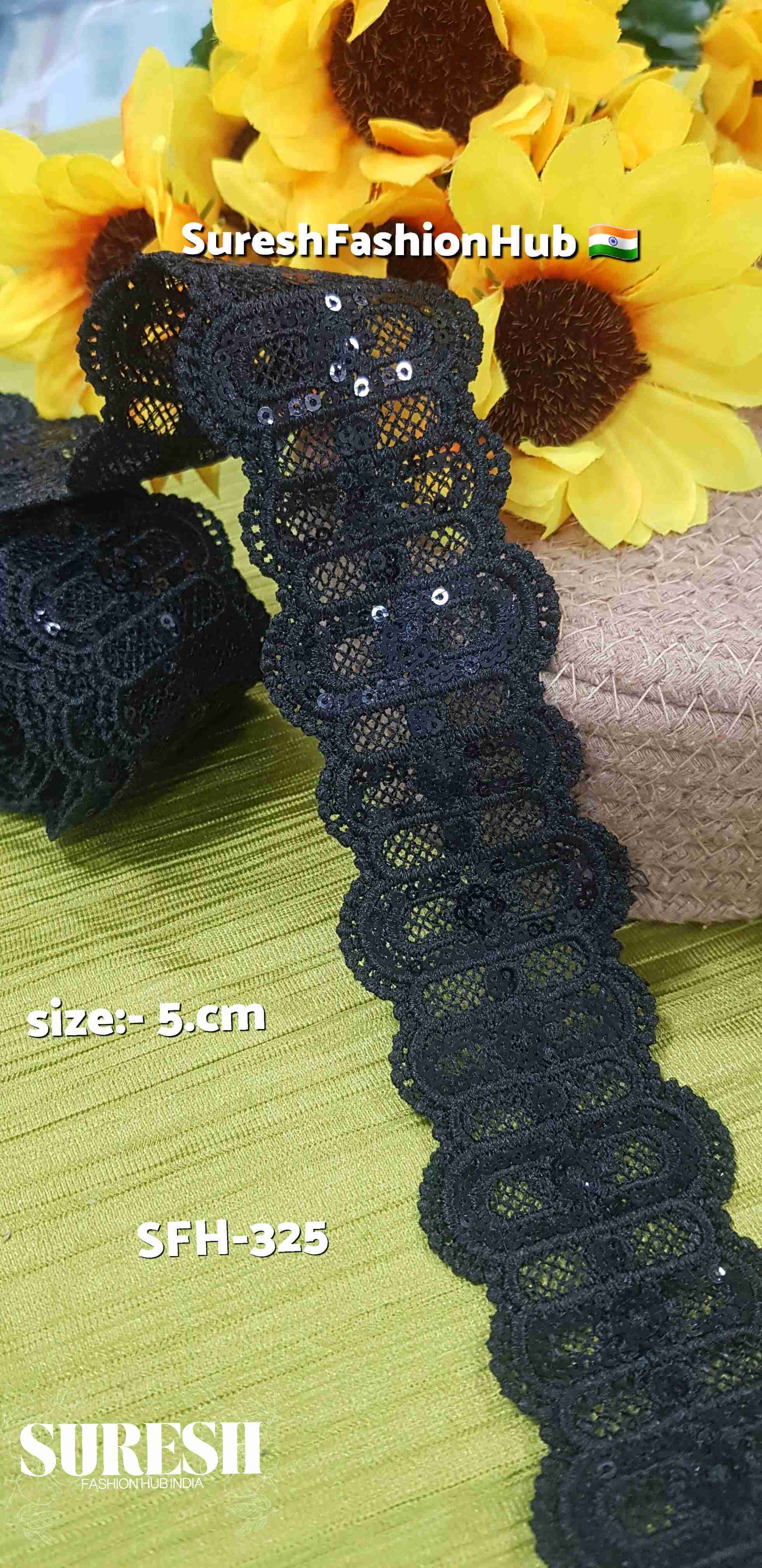 Two-Sided GPO Lace with Transparent Sequins
