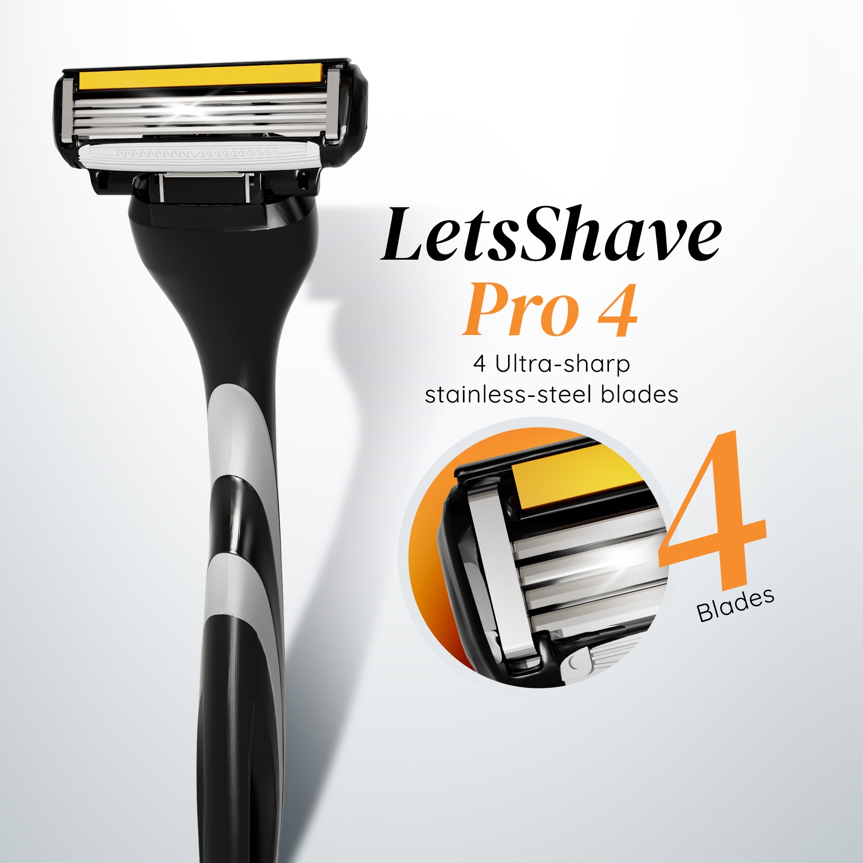 LetsShave | LetsShave Pro 4 Shaving Razor for Men - Pro 4 Blade + Razor Handle 1