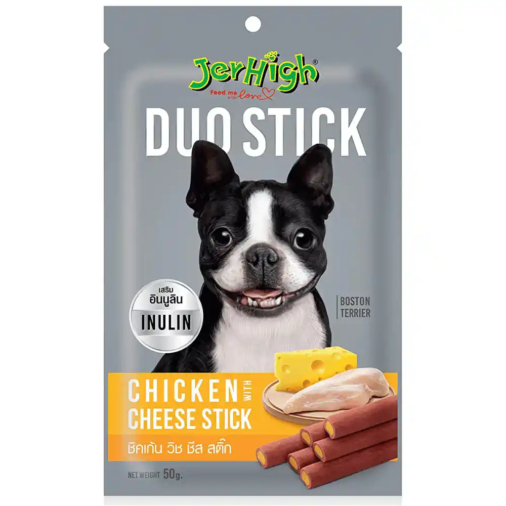 JerHigh Duo Stick Chicken Cheese Stick Dog Treats 50g