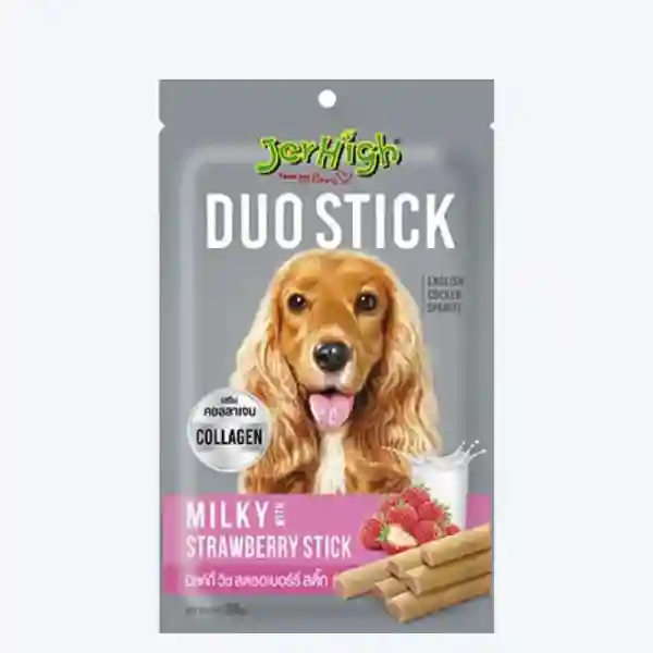 JerHigh Duo Stick Milky Strawberry Stick Dog Treats 50g