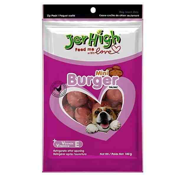 JerHigh Mini Burger Dog Treats - 100 g