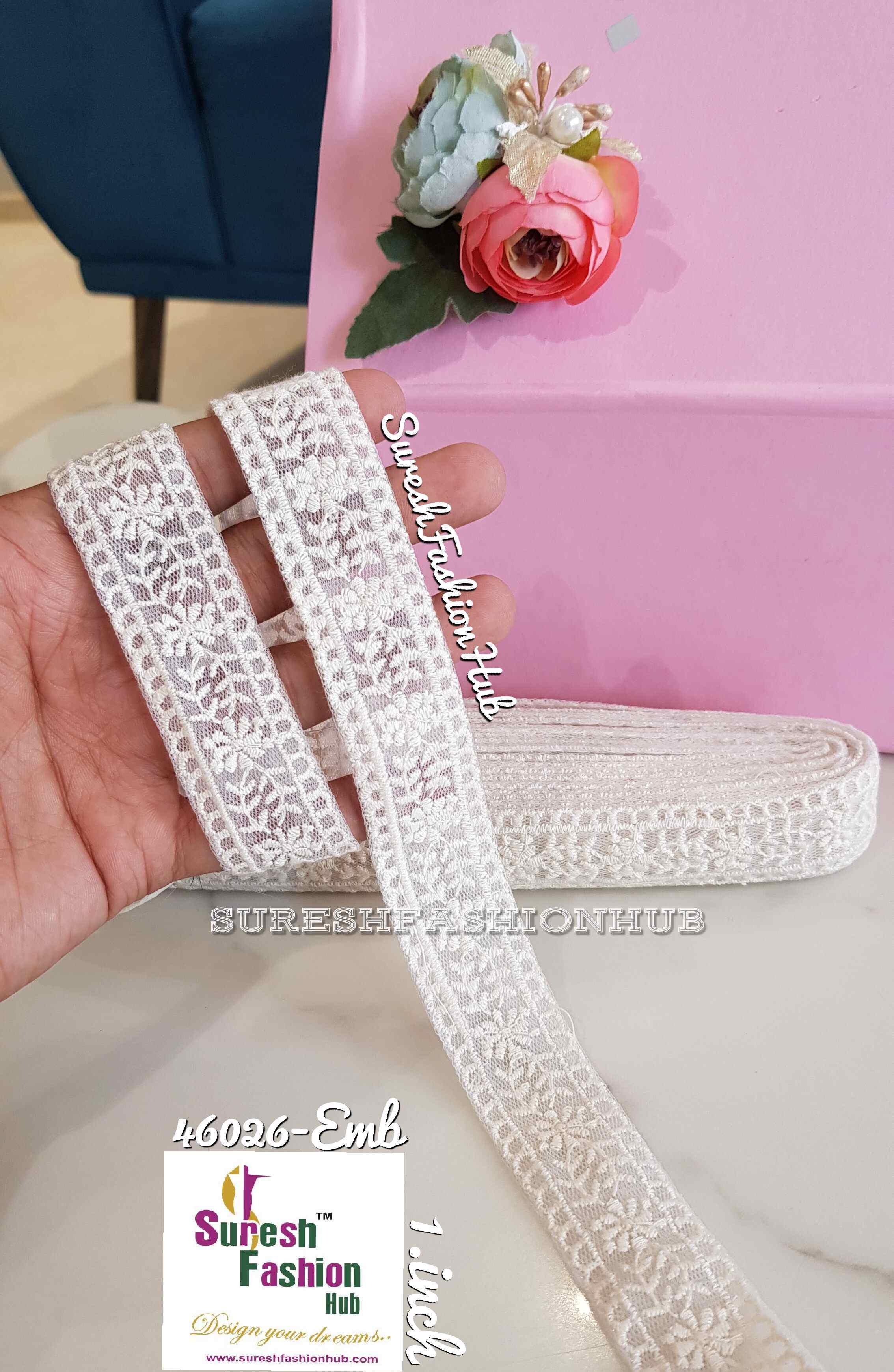Graceful Whispers Lucknowi Lace - Elegant Versatility in Design