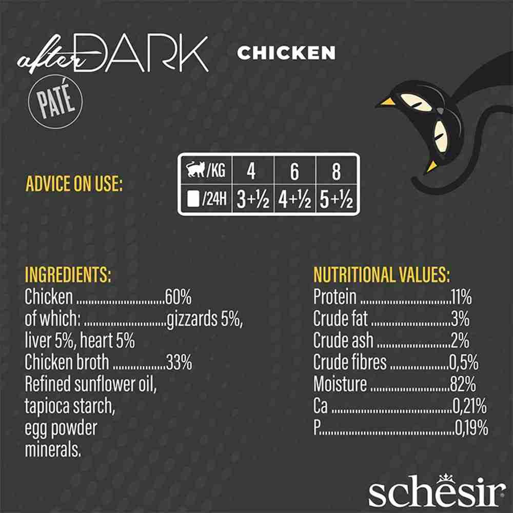 Schesir After Dark Cat Pate Chicken 80G – (Best Before Mar’26)