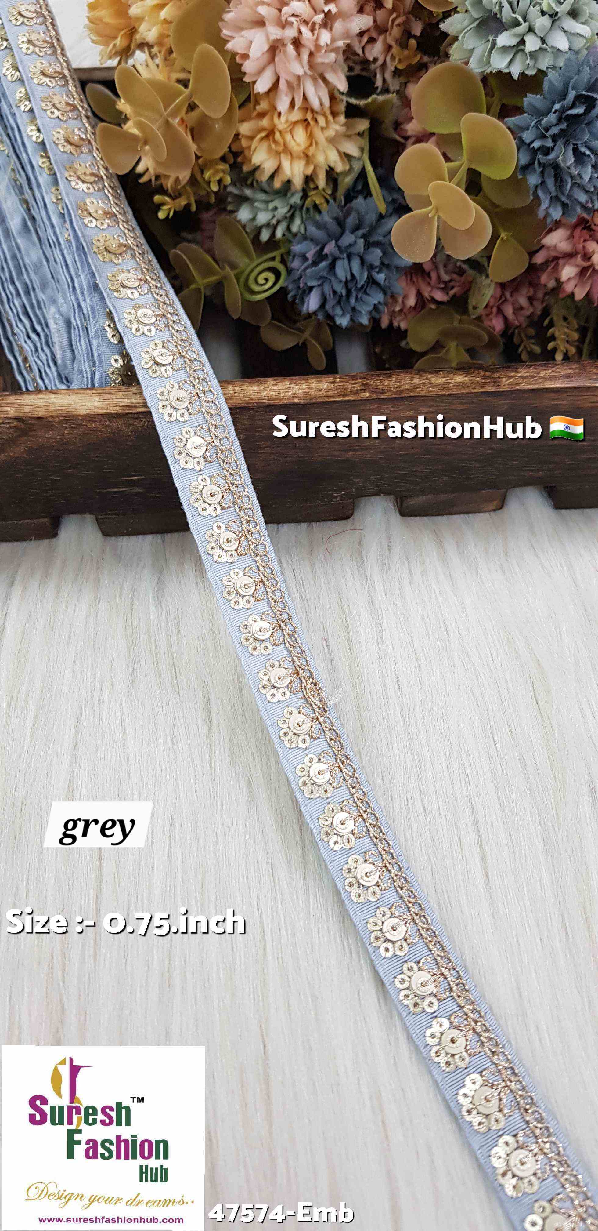 Embroidery Grey Grace  Surat Silk