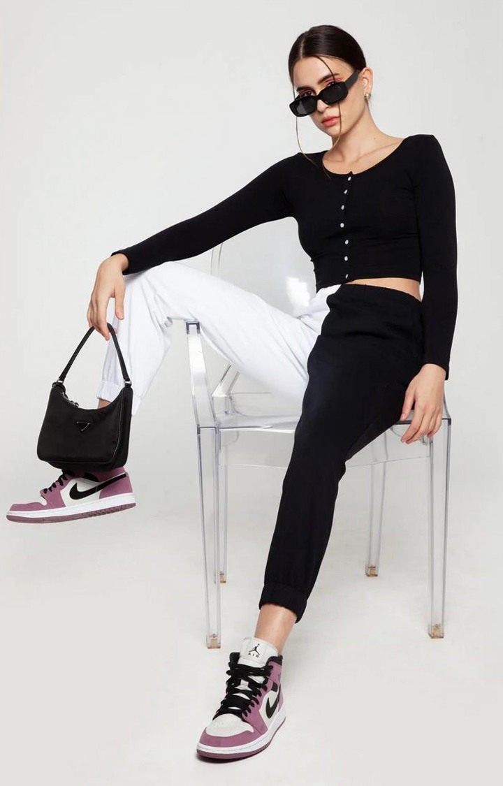 Black And White Split Jogger