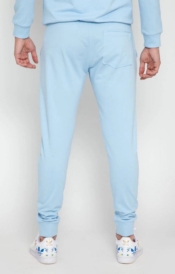 Sky Blue Tapered Zip Joggers