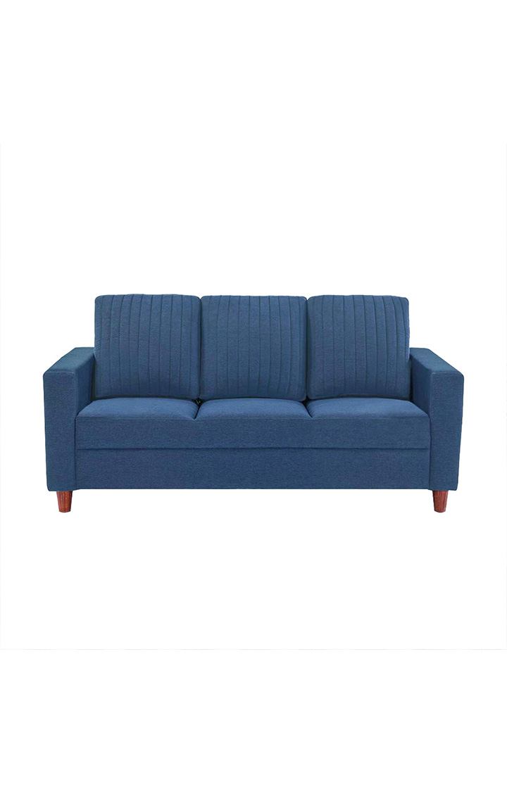 neudot Roman Sofa for Living Room |3 Persons Sofa|Premium Fabric with Cushioned Armrest | Solid Wood Frame|3 Seater in Dusky Blue Color