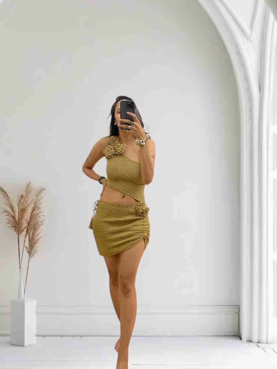 Golden Bloom Petals Skirt