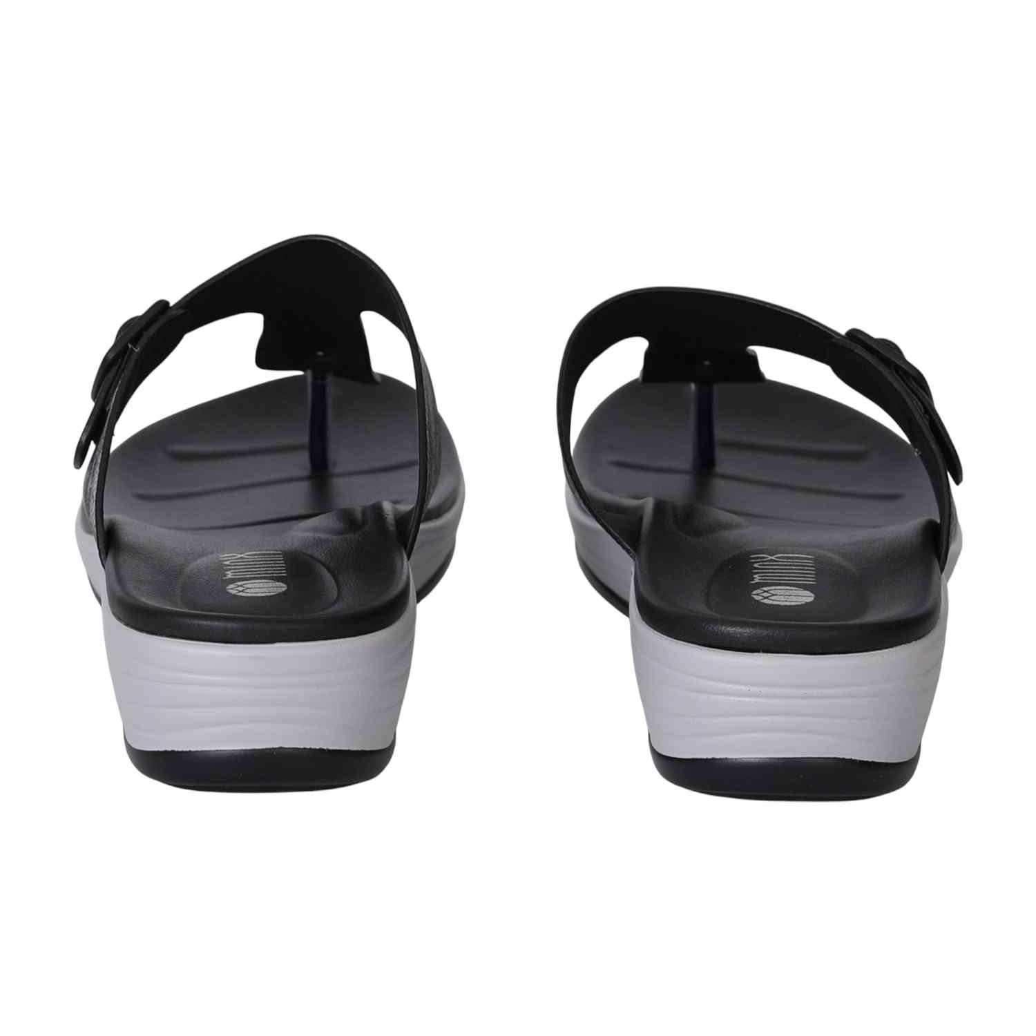 Black Comfort Wave Sandals for Women